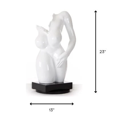 Modern White Feminine Sculpture By Homeroots - Image 6