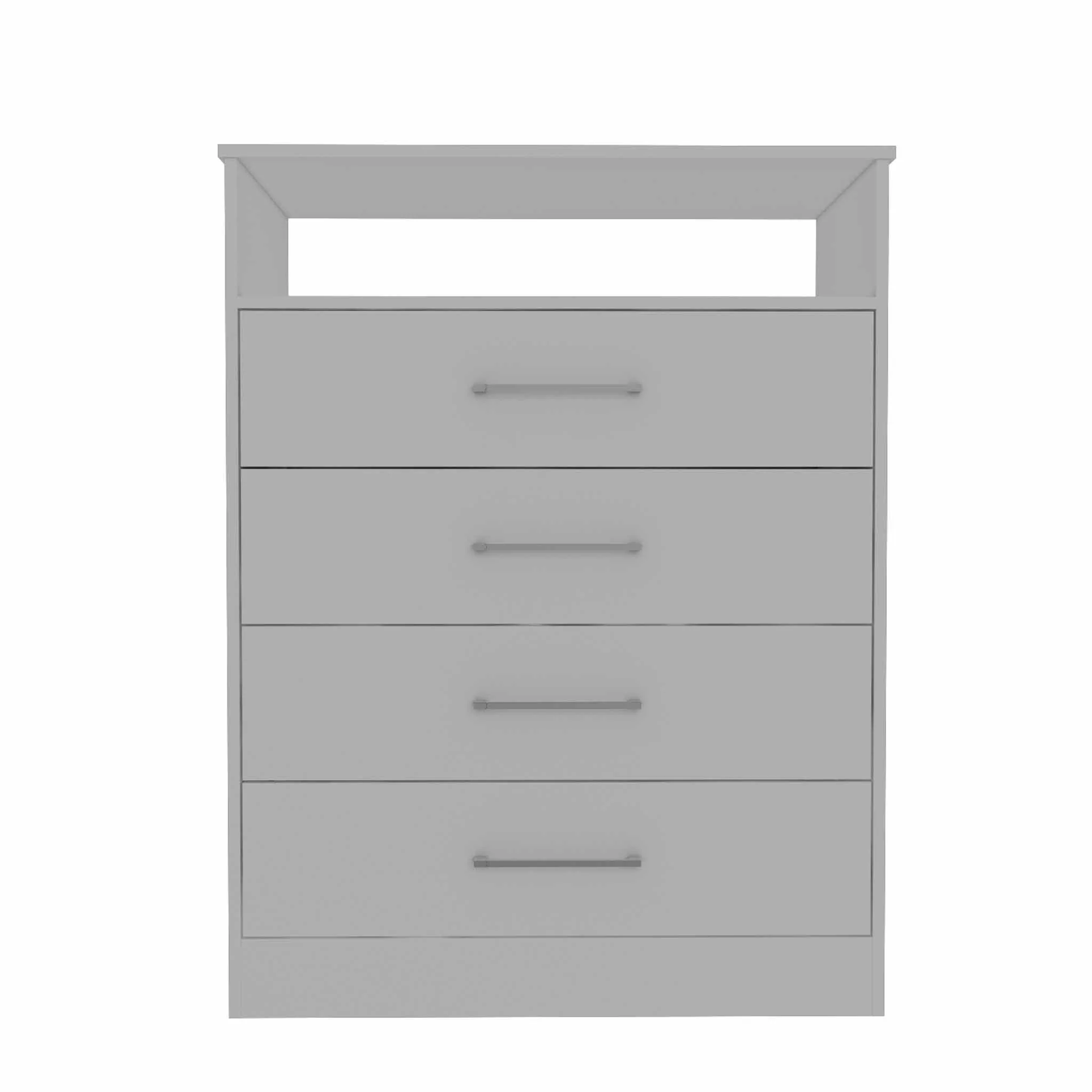 Modern White Four Drawer Dresser With Hutch By Homeroots - Image 2