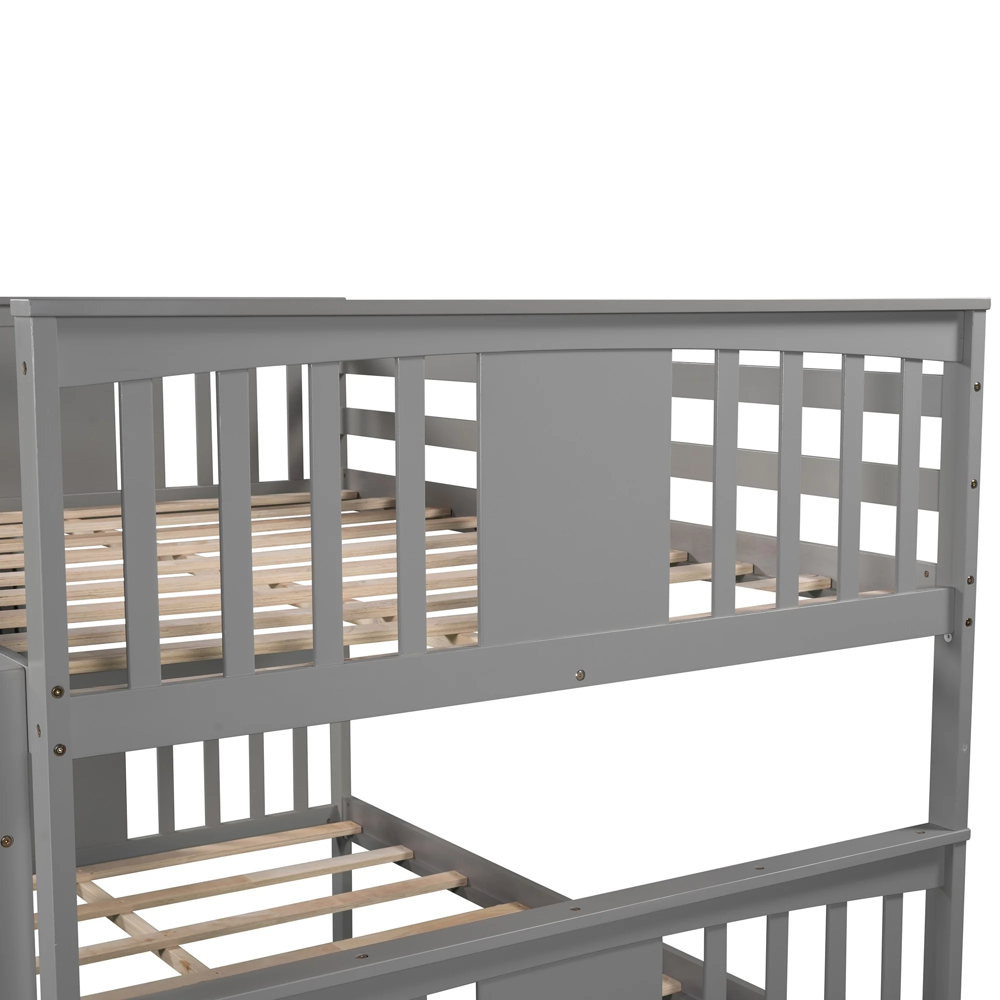 Modern White Full Over Full Bunk Bed With Two Drawers By Homeroots - Image 13