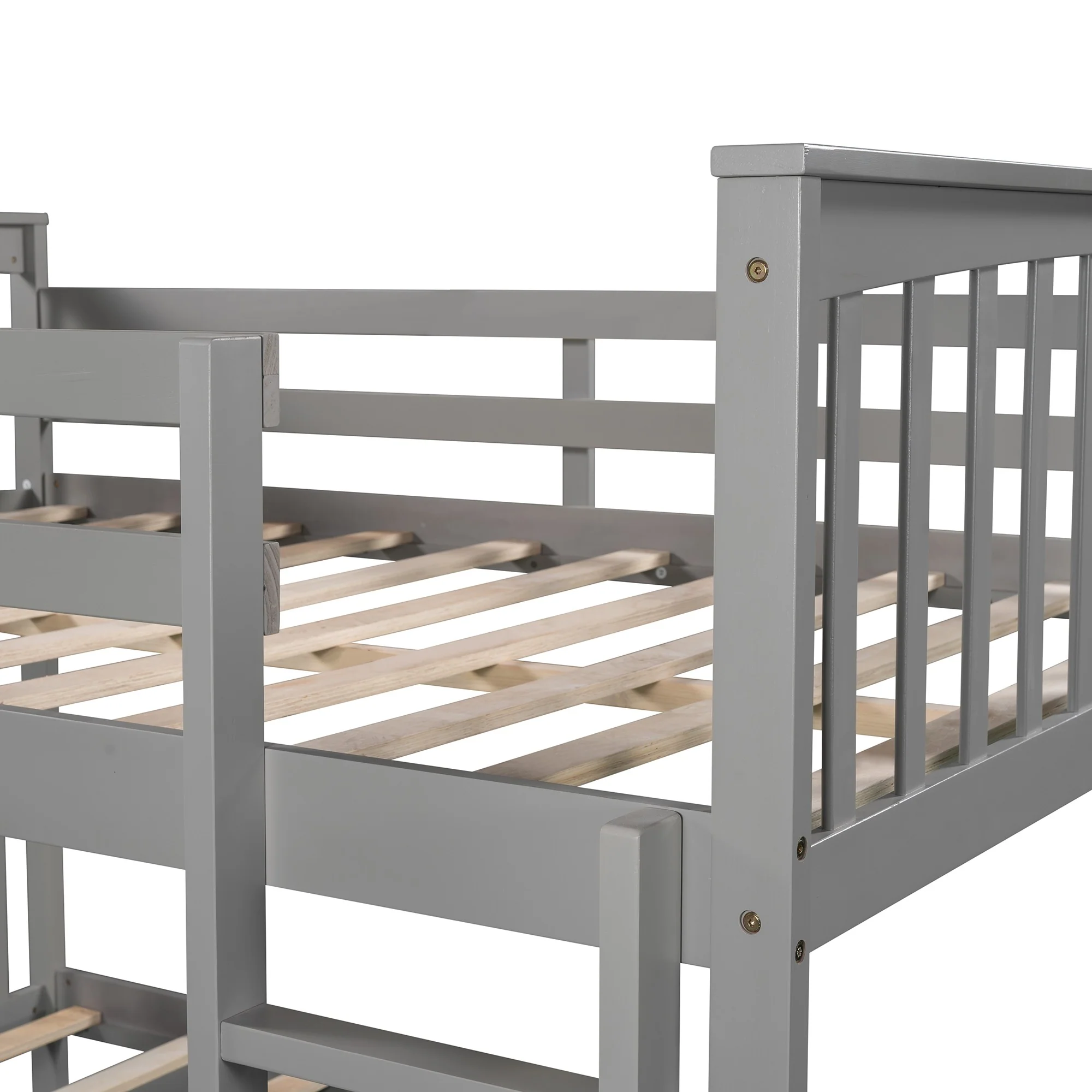 Modern White Full Over Full Bunk Bed With Two Drawers By Homeroots - Image 14