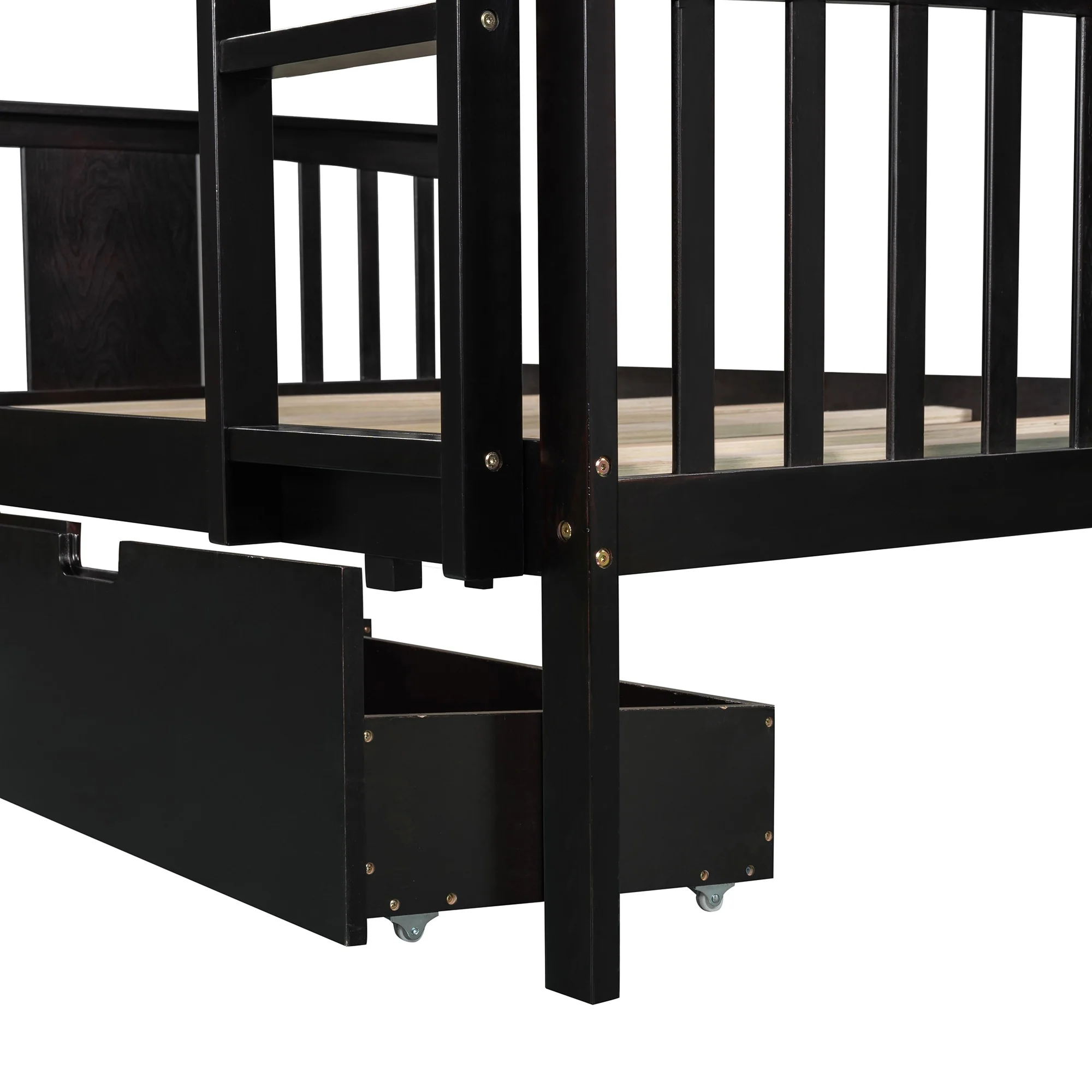 Modern White Full Over Full Bunk Bed With Two Drawers By Homeroots - Image 26
