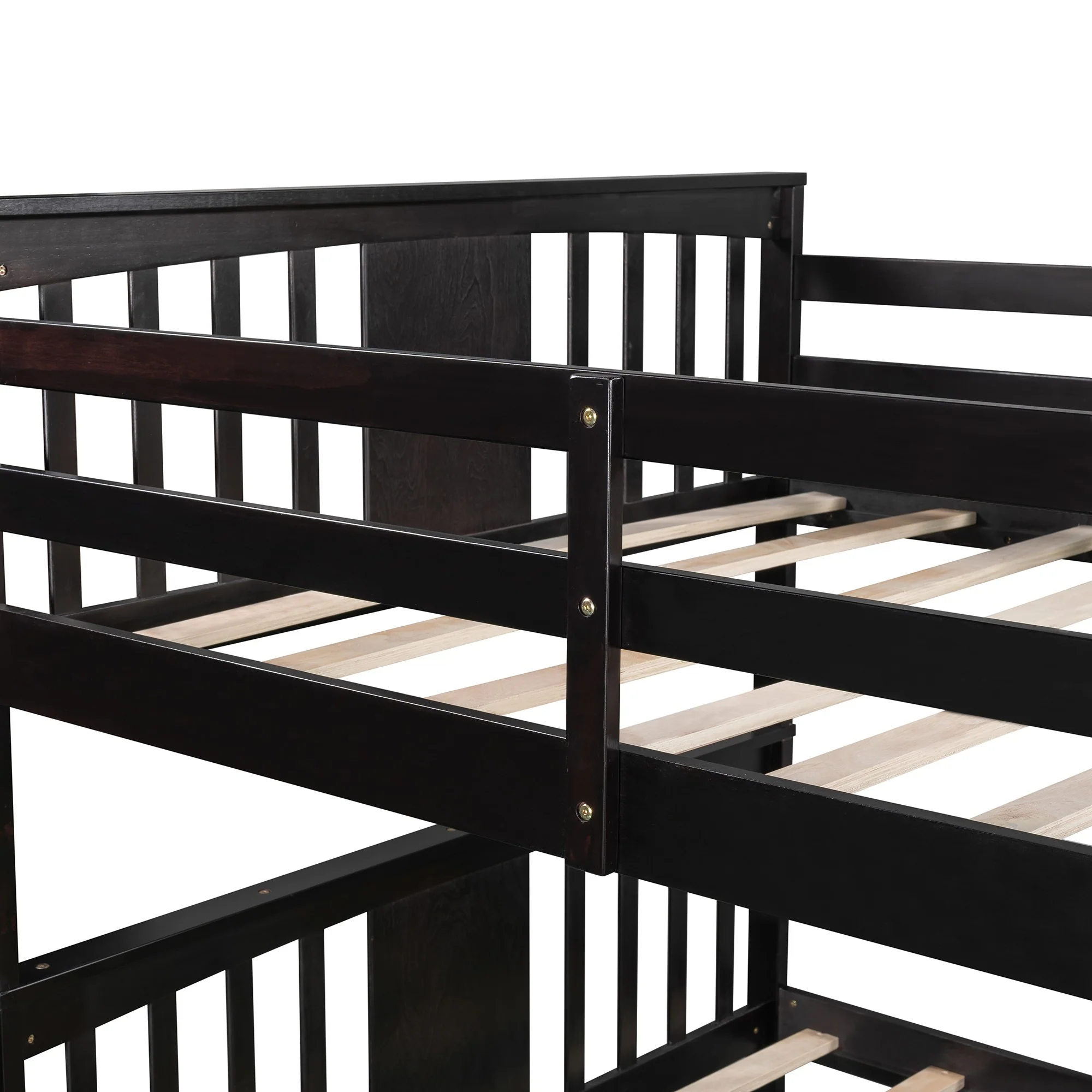 Modern White Full Over Full Bunk Bed With Two Drawers By Homeroots - Image 27