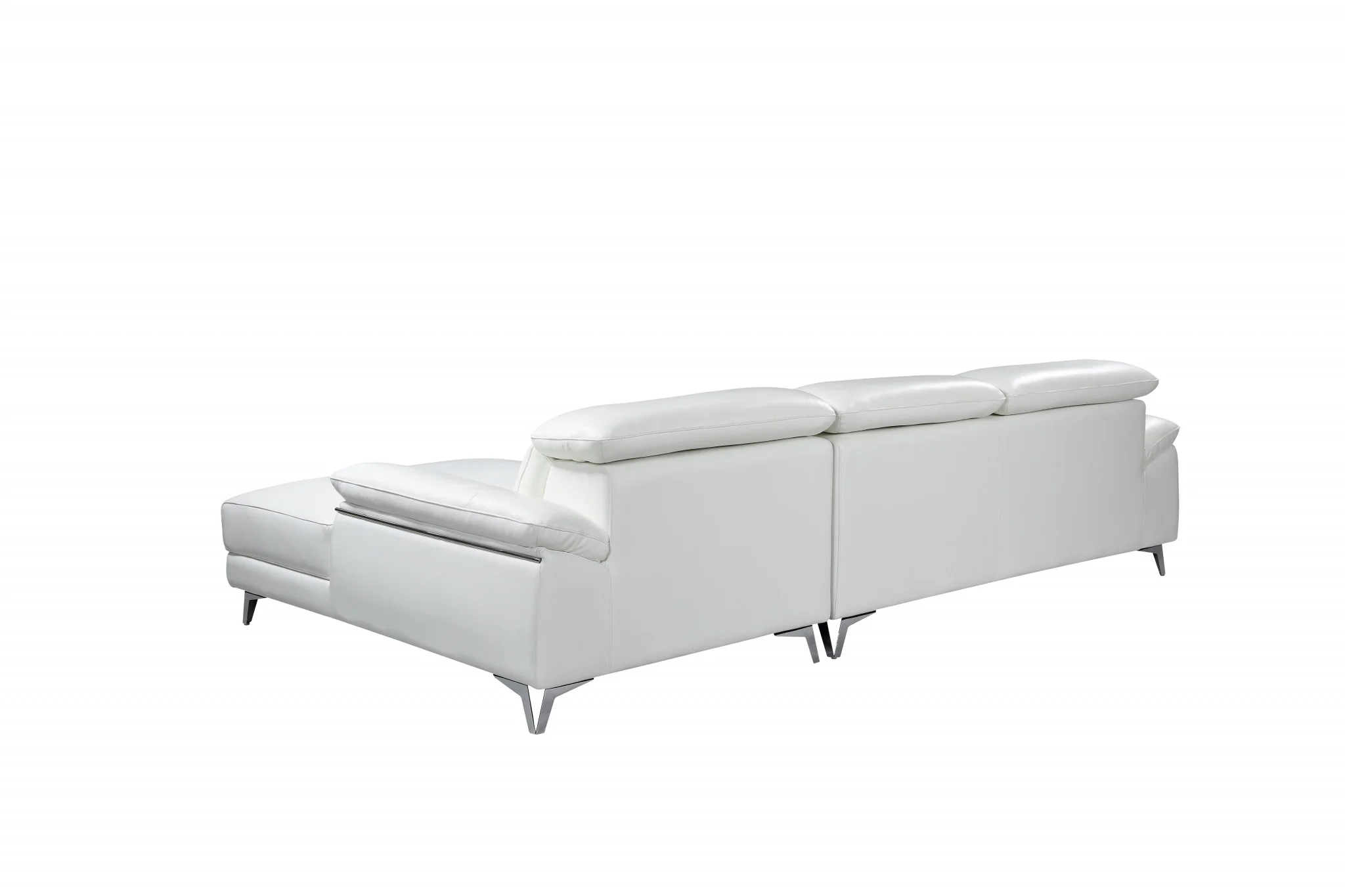 Modern White Leather Sectional By Homeroots - Image 3