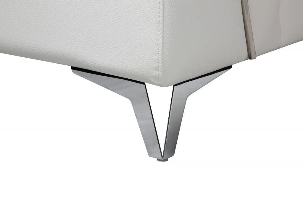 Modern White Leather Sectional By Homeroots - Image 6