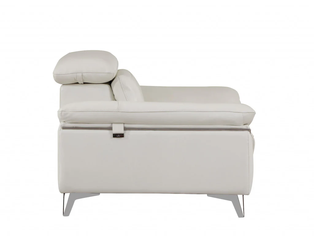 Modern White Leather Sofa And Loveseat By Homeroots - 343868 - Image 6