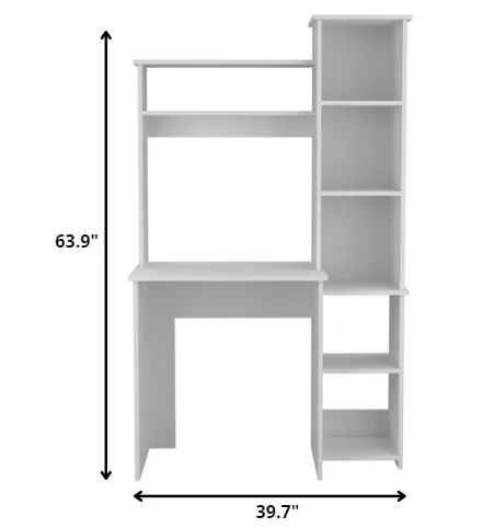 Modern White Office Desk with Storage Cabinet By Homeroots - Image 4