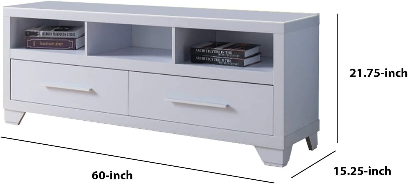 Modern White TV Stand By Homeroots - Image 2