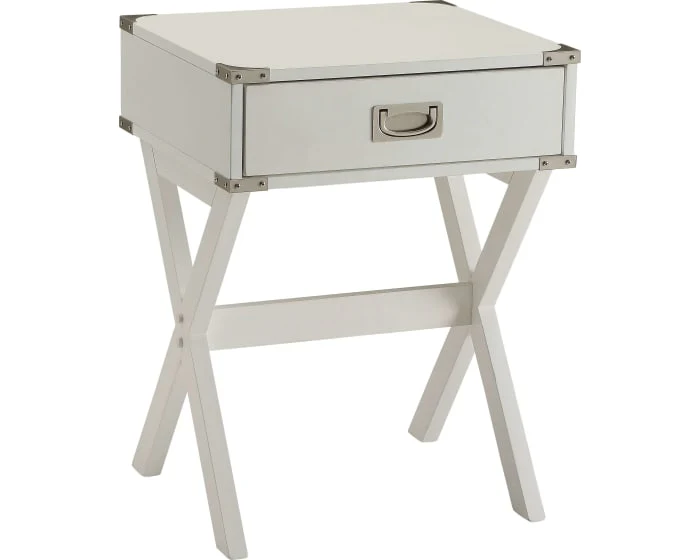 Modern White X Shape Wooden Storage End Table By Homeroots - Image 3