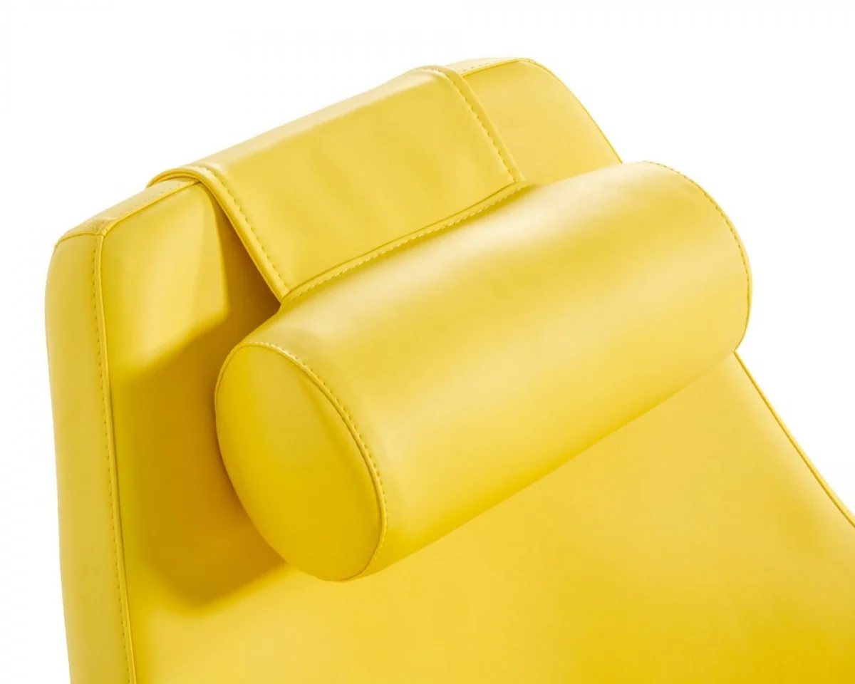 Modern Yellow Faux Leather And Steel Swivel Chair By Homeroots - Image 7