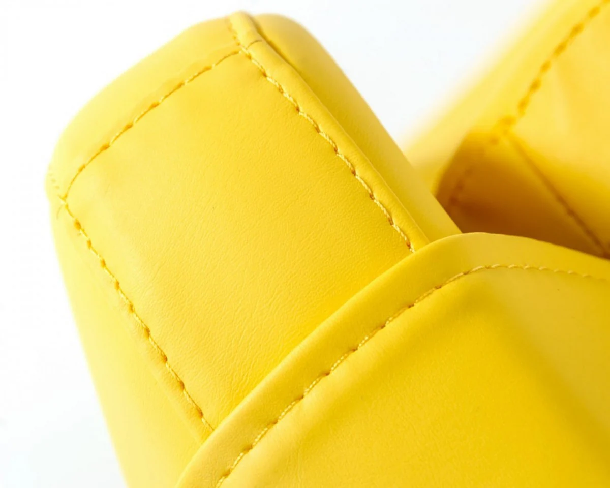 Modern Yellow Faux Leather And Steel Swivel Chair By Homeroots - Image 8