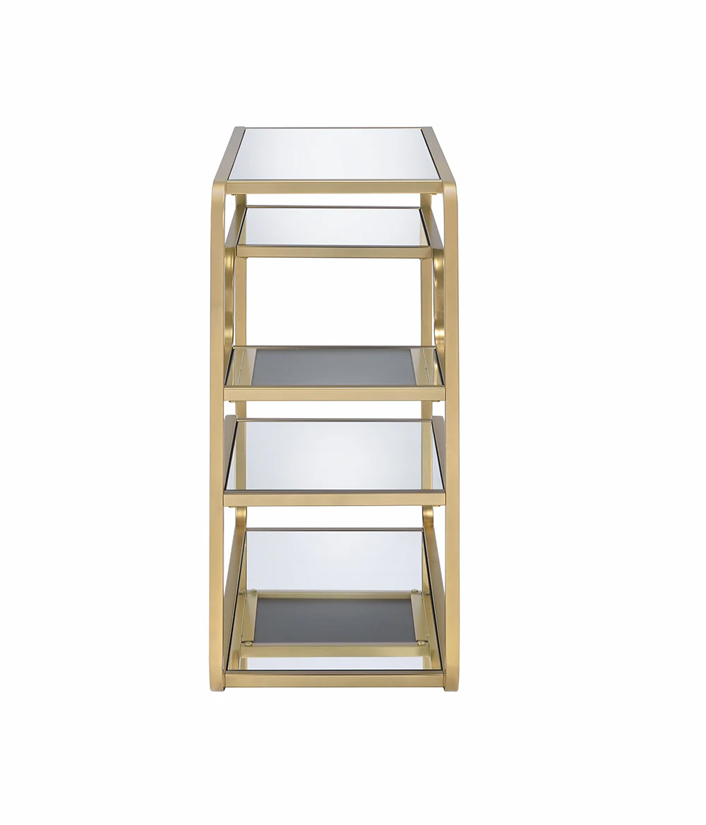 Modern Yet Retro Gold And Glass Bar Table By Homeroots - Image 2