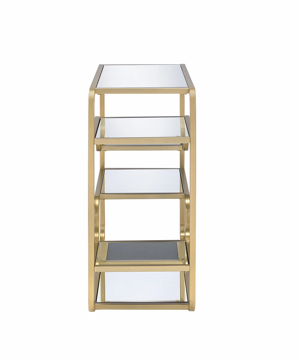 Modern Yet Retro Gold And Glass Bar Table By Homeroots - Image 3