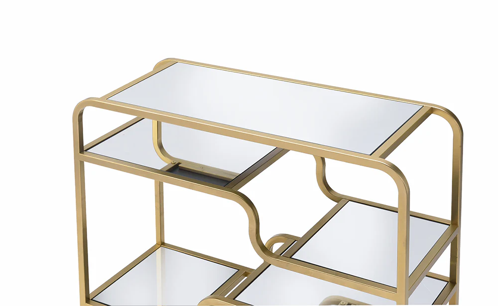 Modern Yet Retro Gold And Glass Bar Table By Homeroots - Image 4