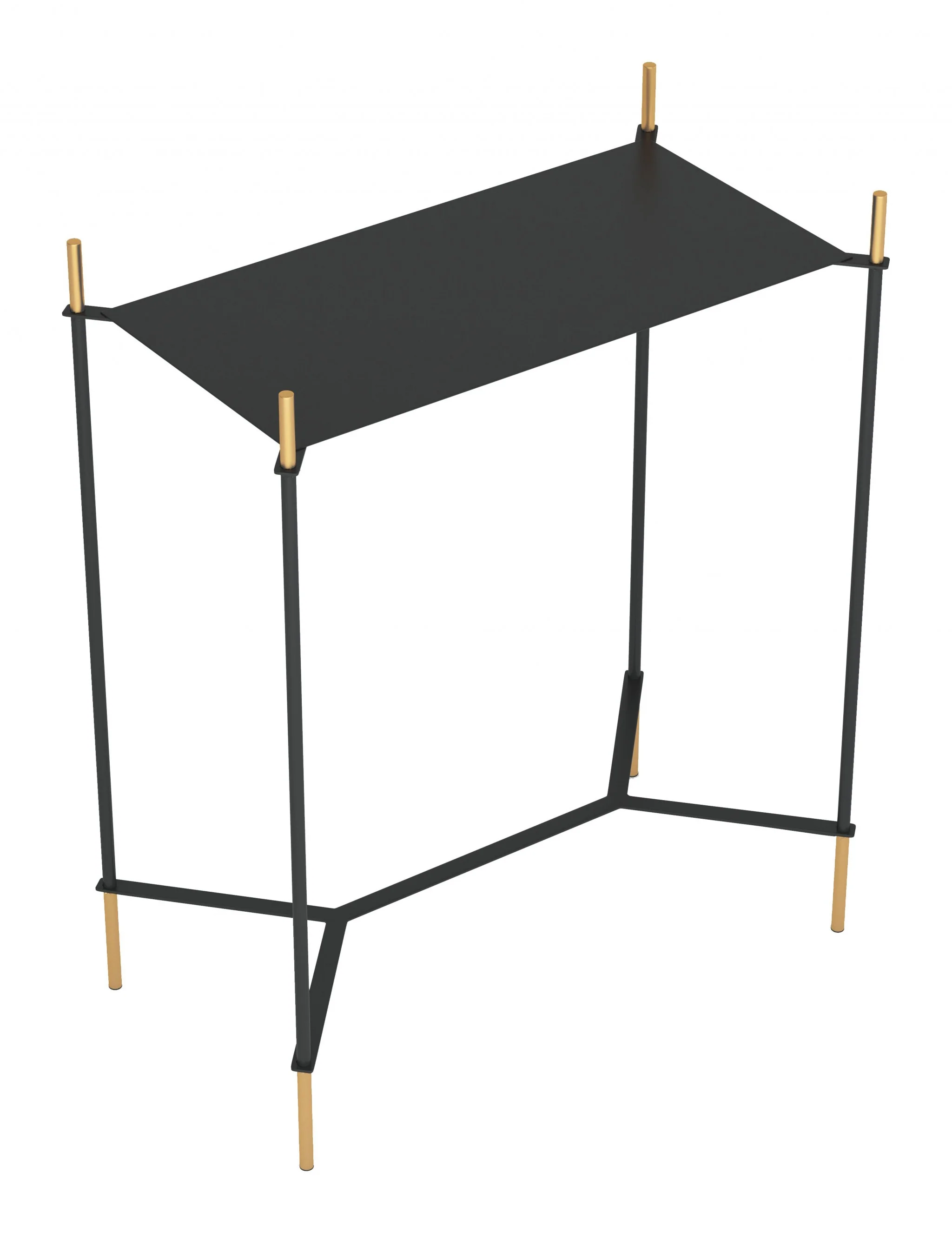Moderna Black and Gold Accent Side Table By Homeroots - Image 3