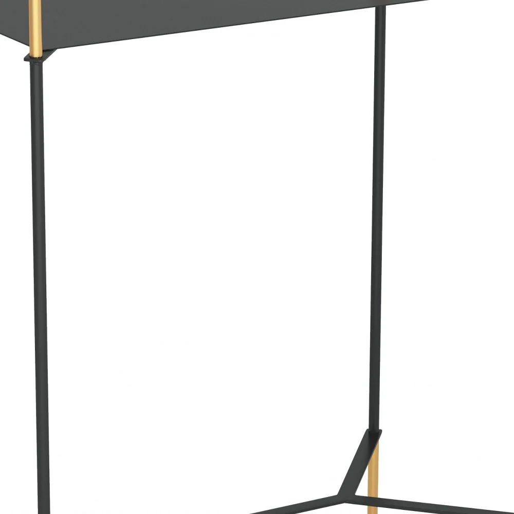 Moderna Black and Gold Accent Side Table By Homeroots - Image 4