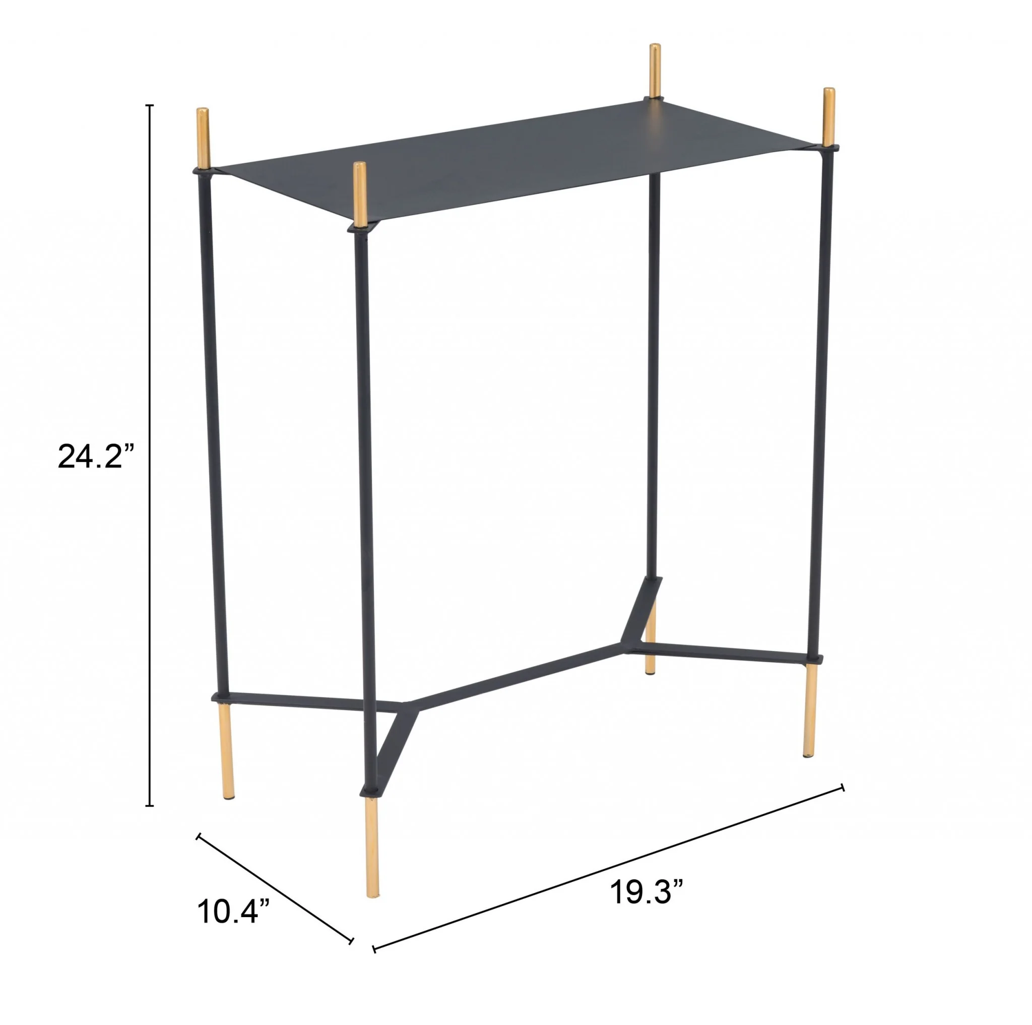 Moderna Black and Gold Accent Side Table By Homeroots - Image 7