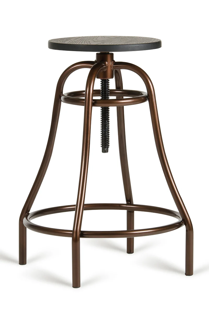 Modrest Fritch Modern Black & Bronze Bar Stool By Homeroots - Image 2
