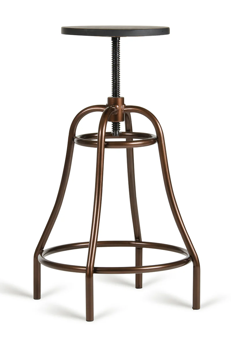 Modrest Fritch Modern Black & Bronze Bar Stool By Homeroots - Image 3