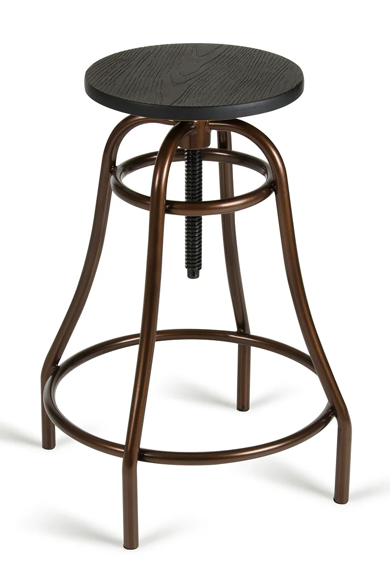 Modrest Fritch Modern Black & Bronze Bar Stool By Homeroots - Image 4