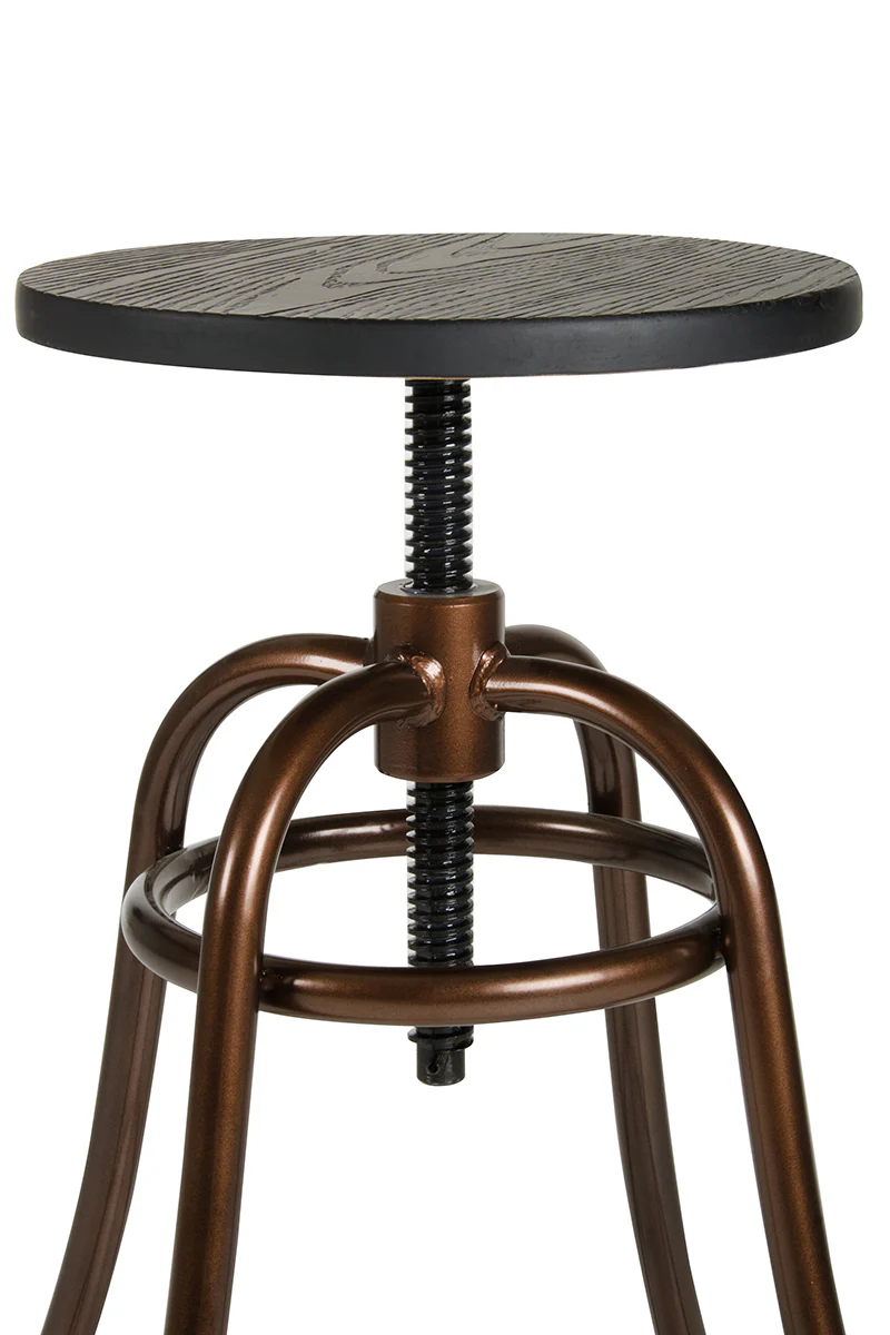 Modrest Fritch Modern Black & Bronze Bar Stool By Homeroots - Image 5