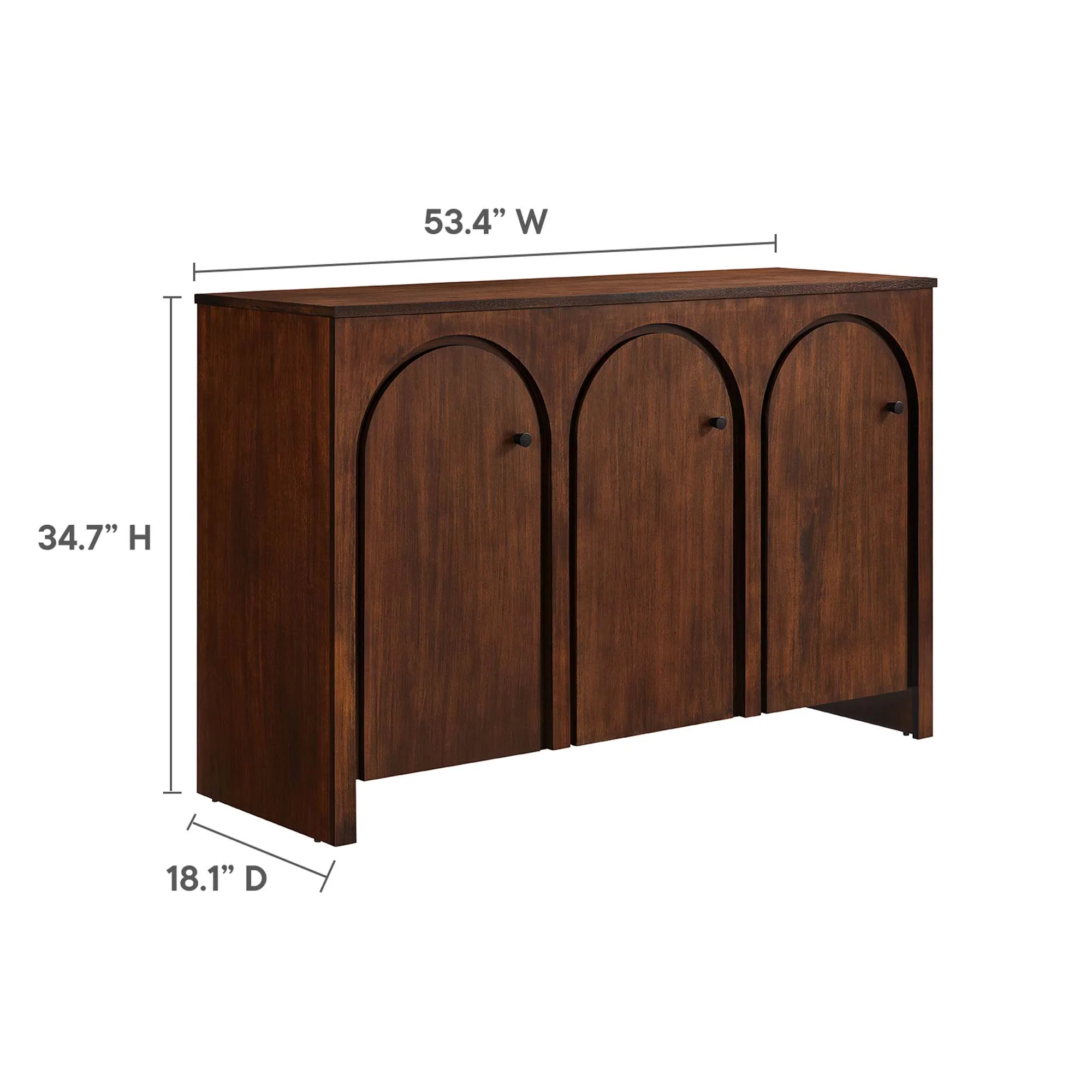 Modway Appia 3-Door Arched Door Sideboard Storage Cabinet - Image 15