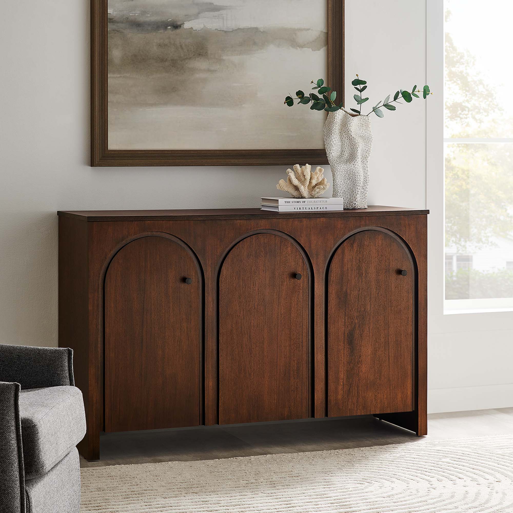 Modway Appia 3-Door Arched Door Sideboard Storage Cabinet - Image 18