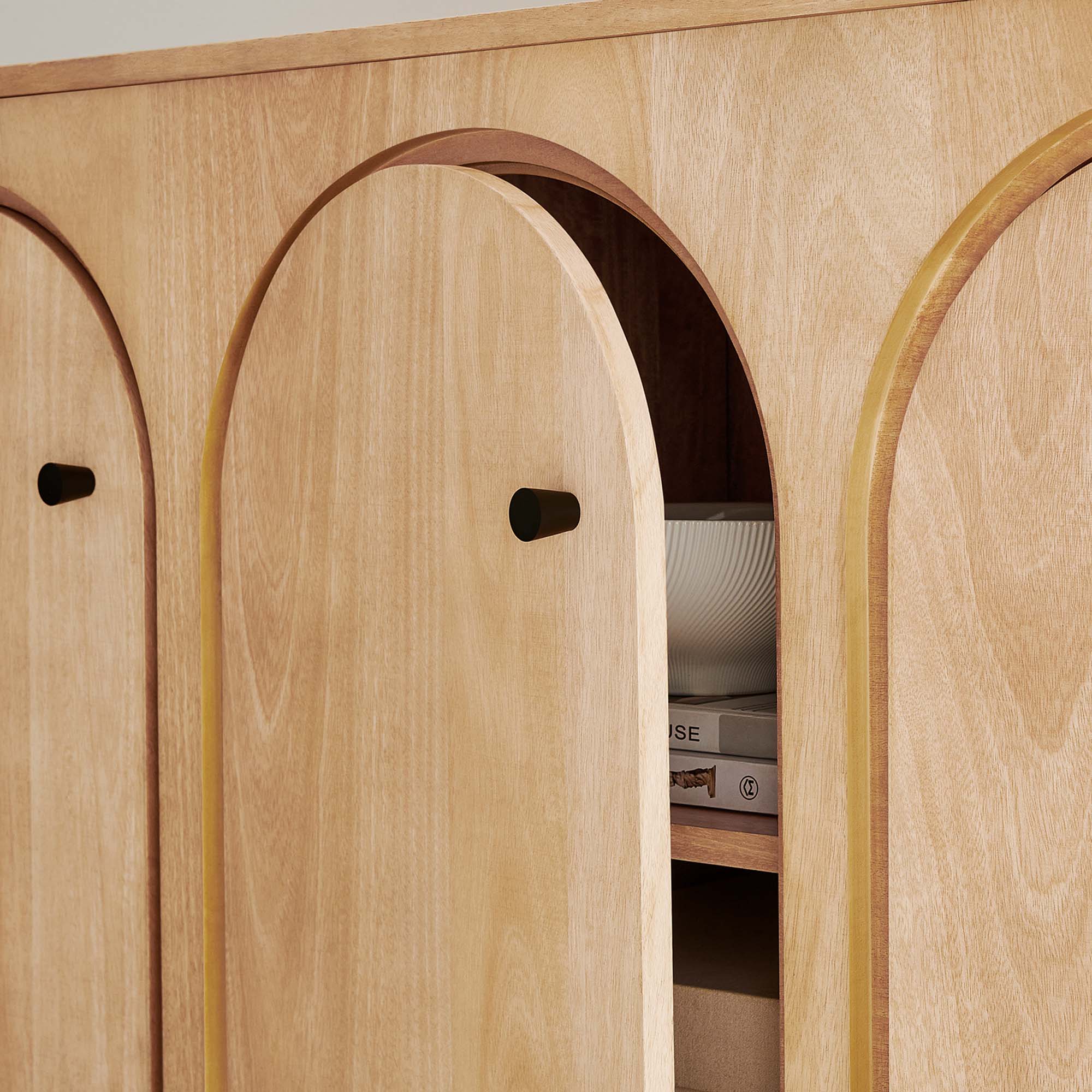 Modway Appia 3-Door Arched Door Sideboard Storage Cabinet - Image 9