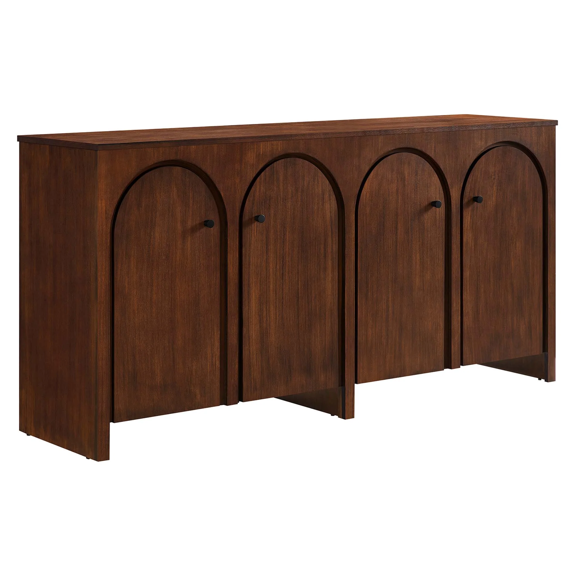 Modway Appia Wood Grain 4-Door Sideboard Storage Cabinet - Image 10