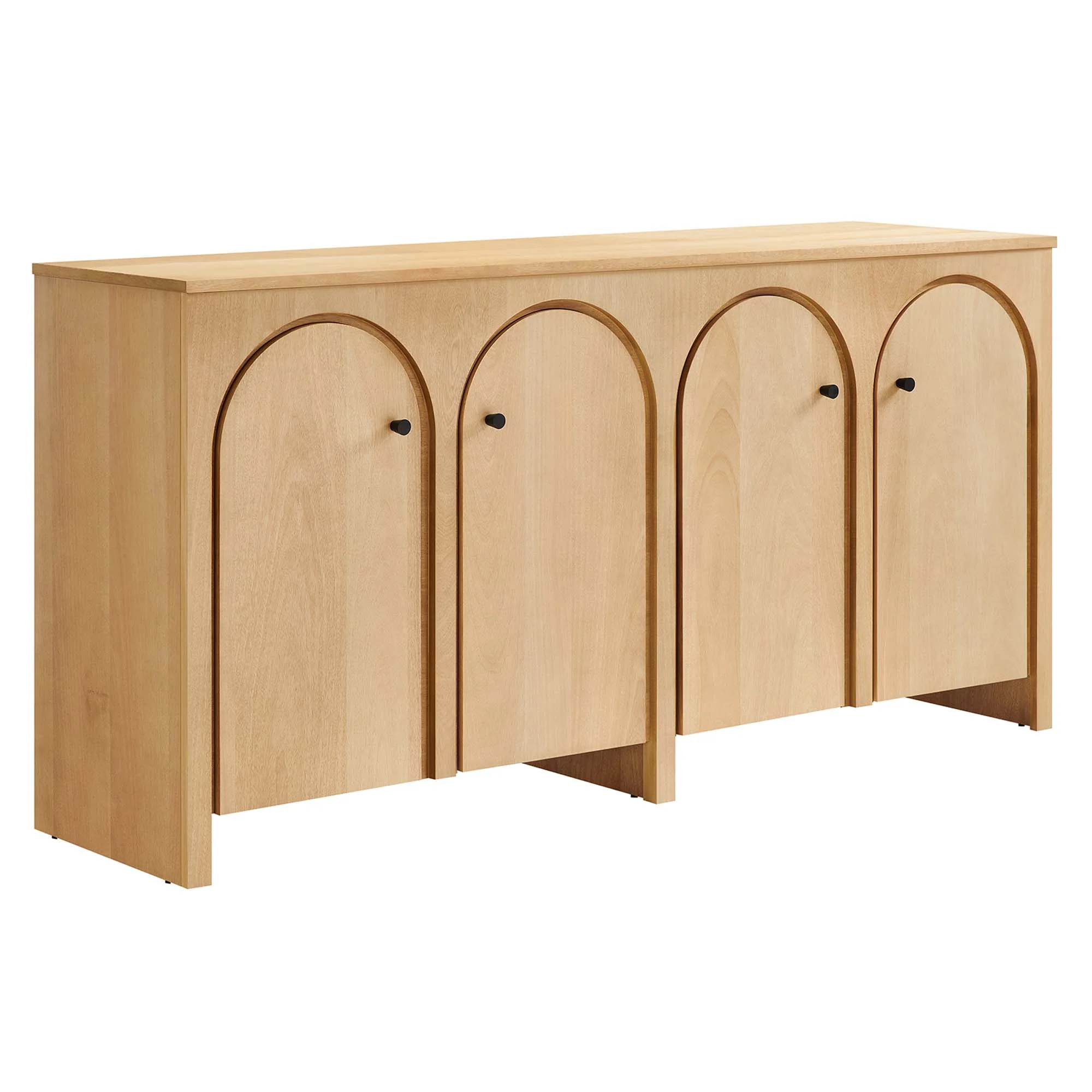 Modway Appia Wood Grain 4-Door Sideboard Storage Cabinet - Image 2