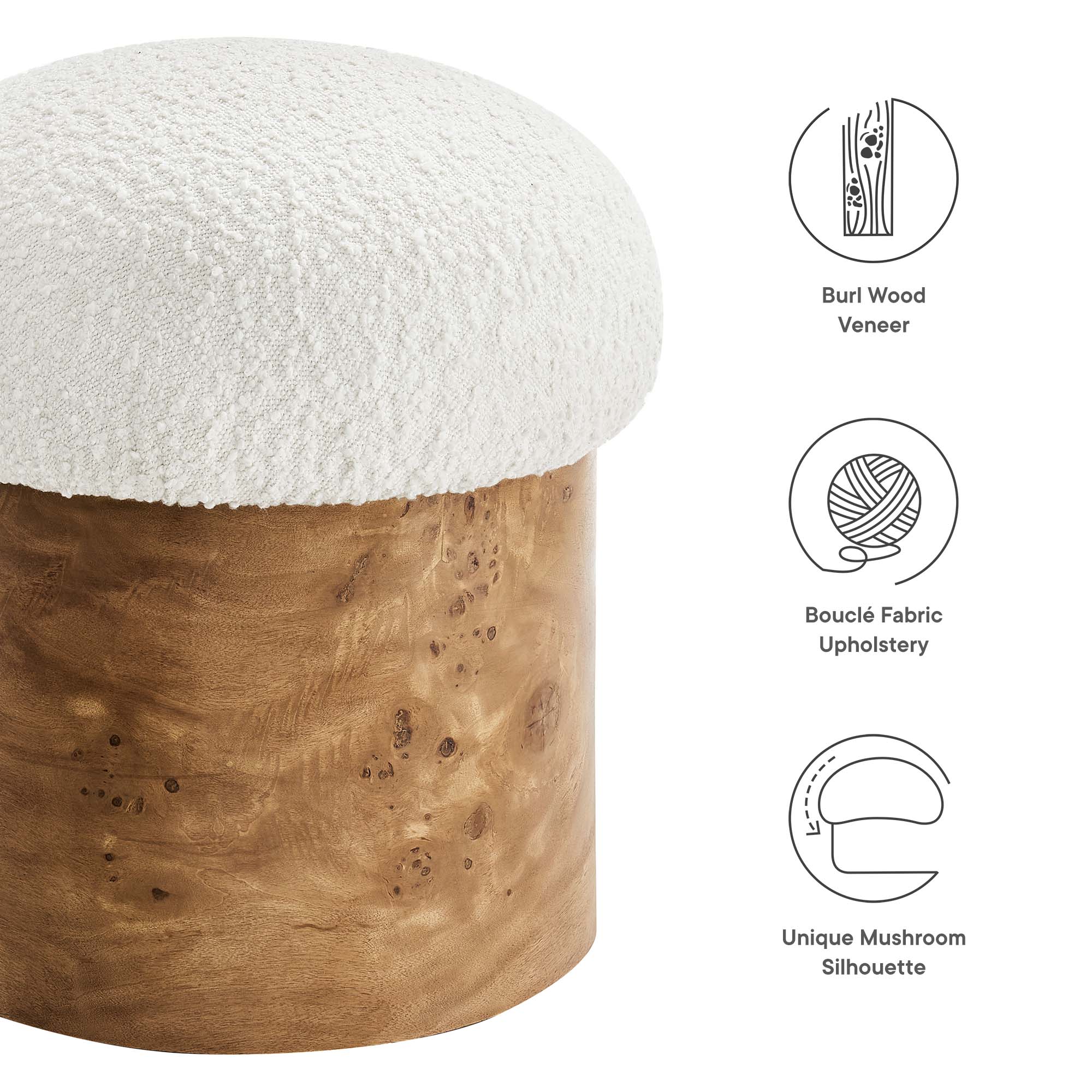 Modway Breeze Boucle Upholstered Ottoman - Image 9