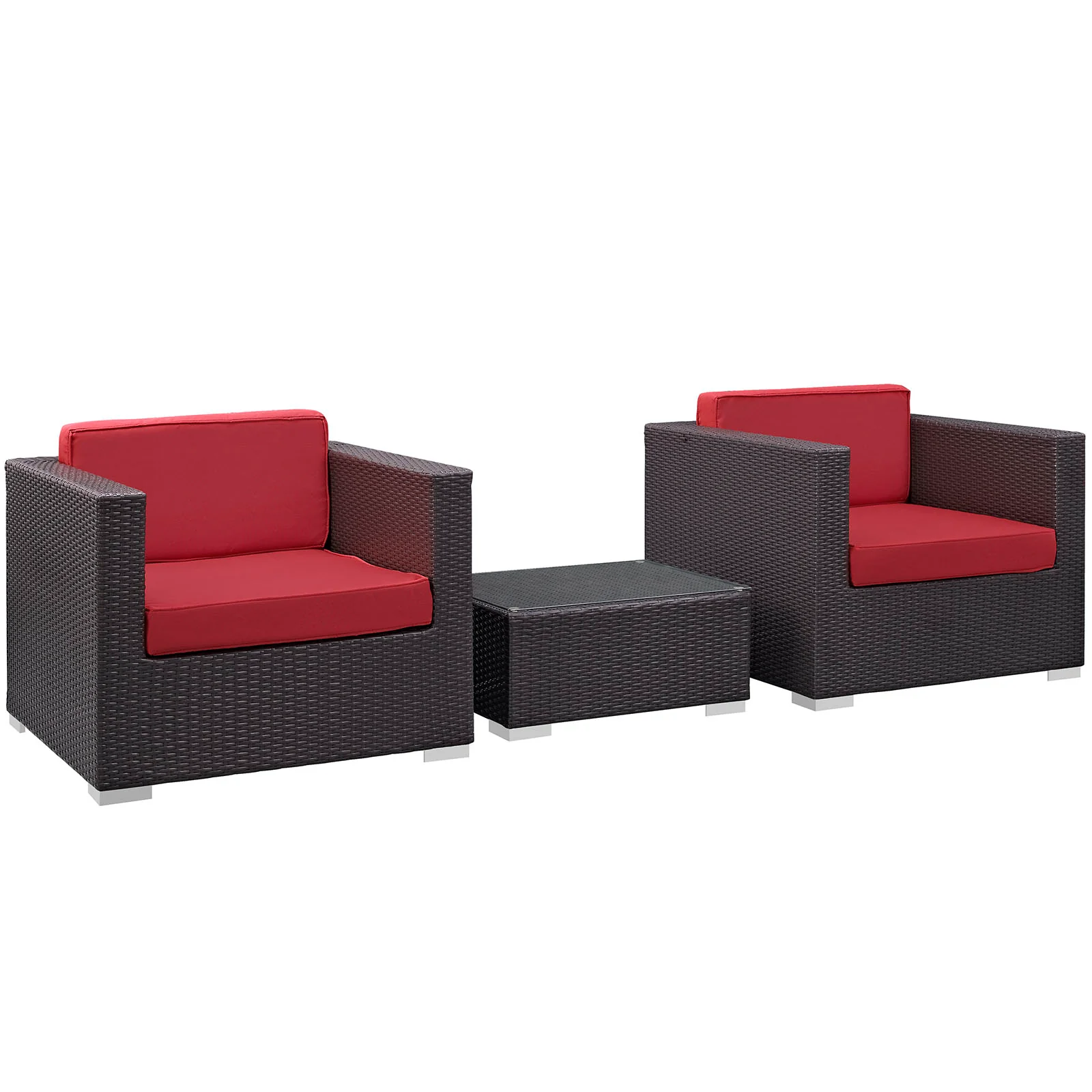 Modway Burrow 3 Piece Outdoor Patio Sofa Set - Image 10