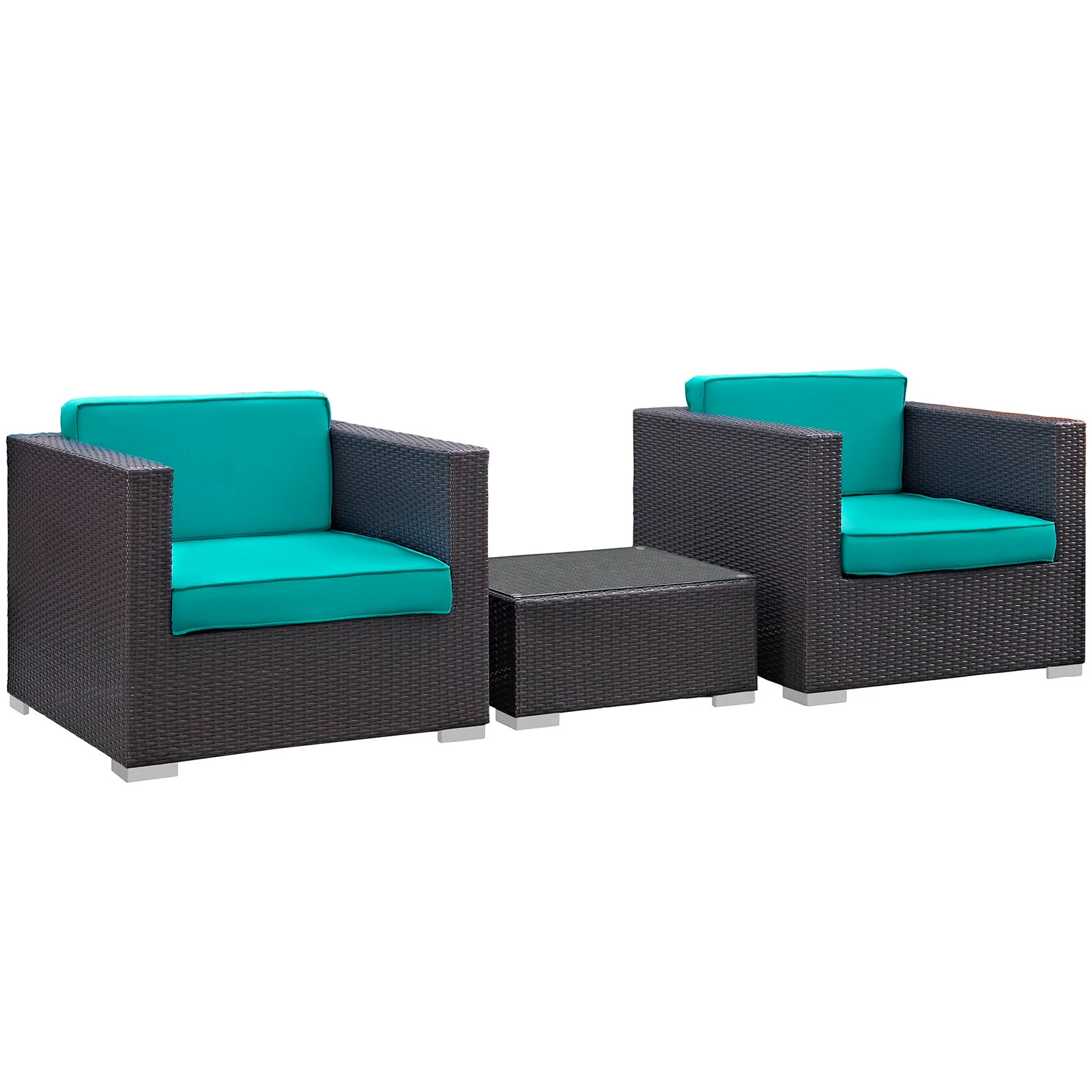 Modway Burrow 3 Piece Outdoor Patio Sofa Set - Image 15