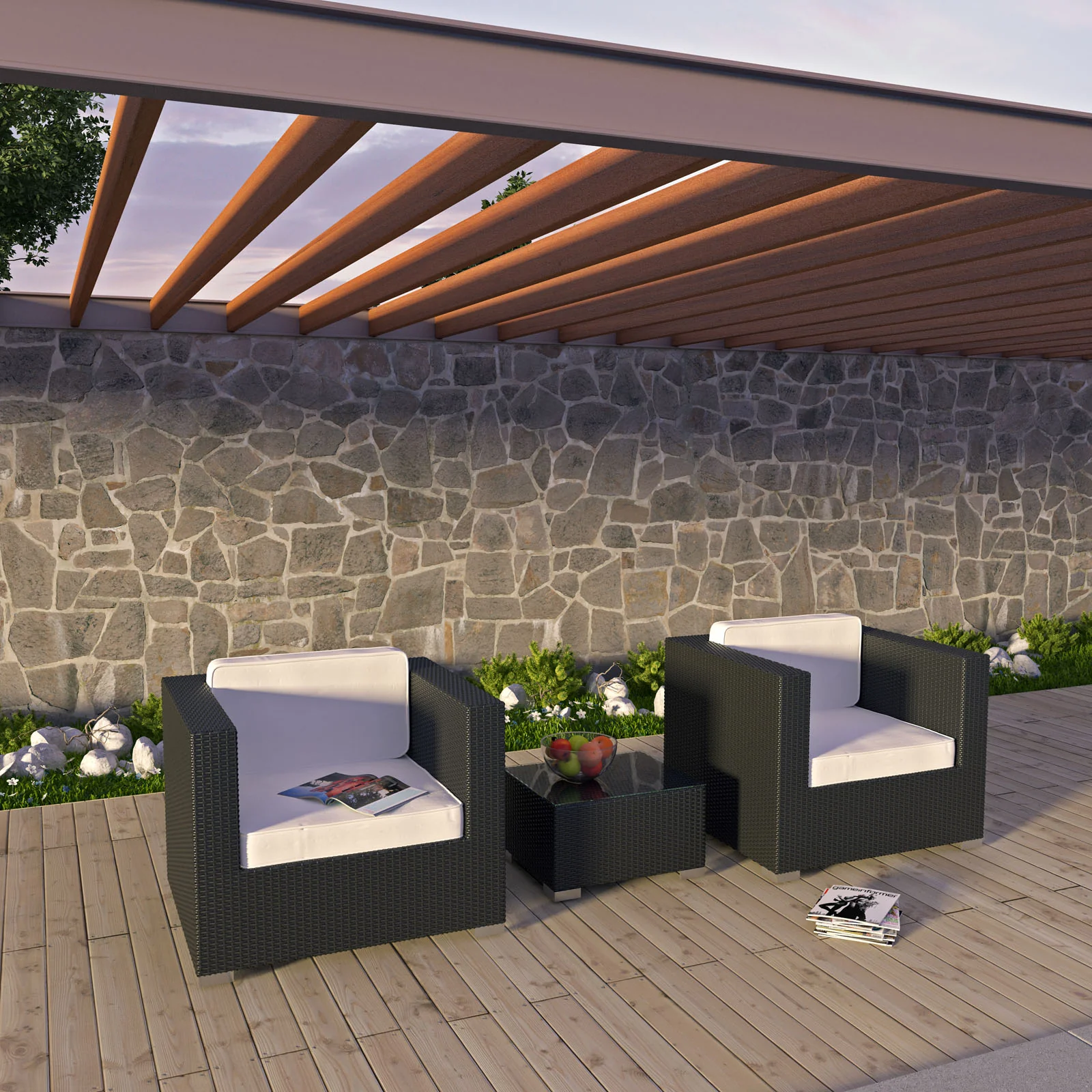 Modway Burrow 3 Piece Outdoor Patio Sofa Set - Image 23
