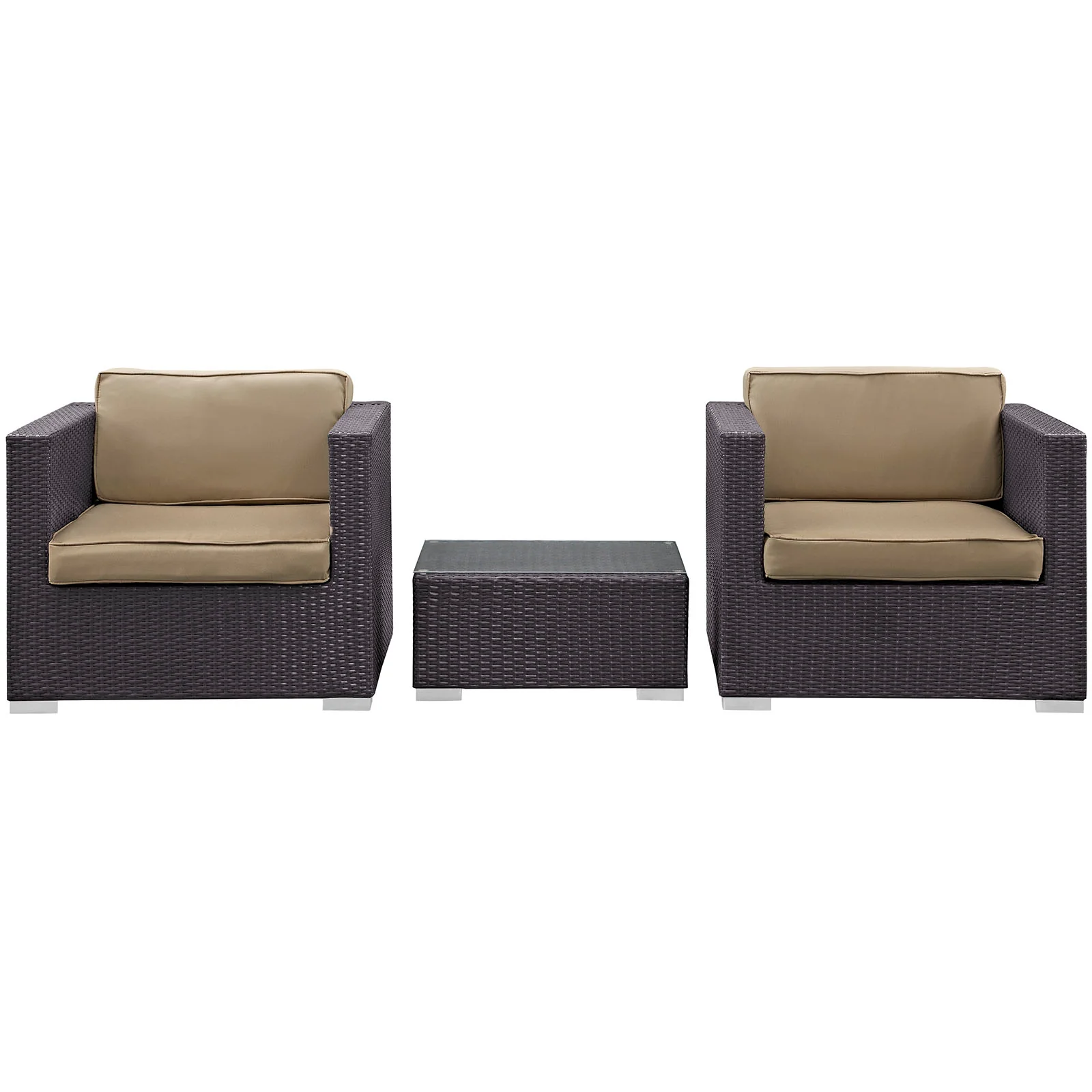 Modway Burrow 3 Piece Outdoor Patio Sofa Set - Image 3