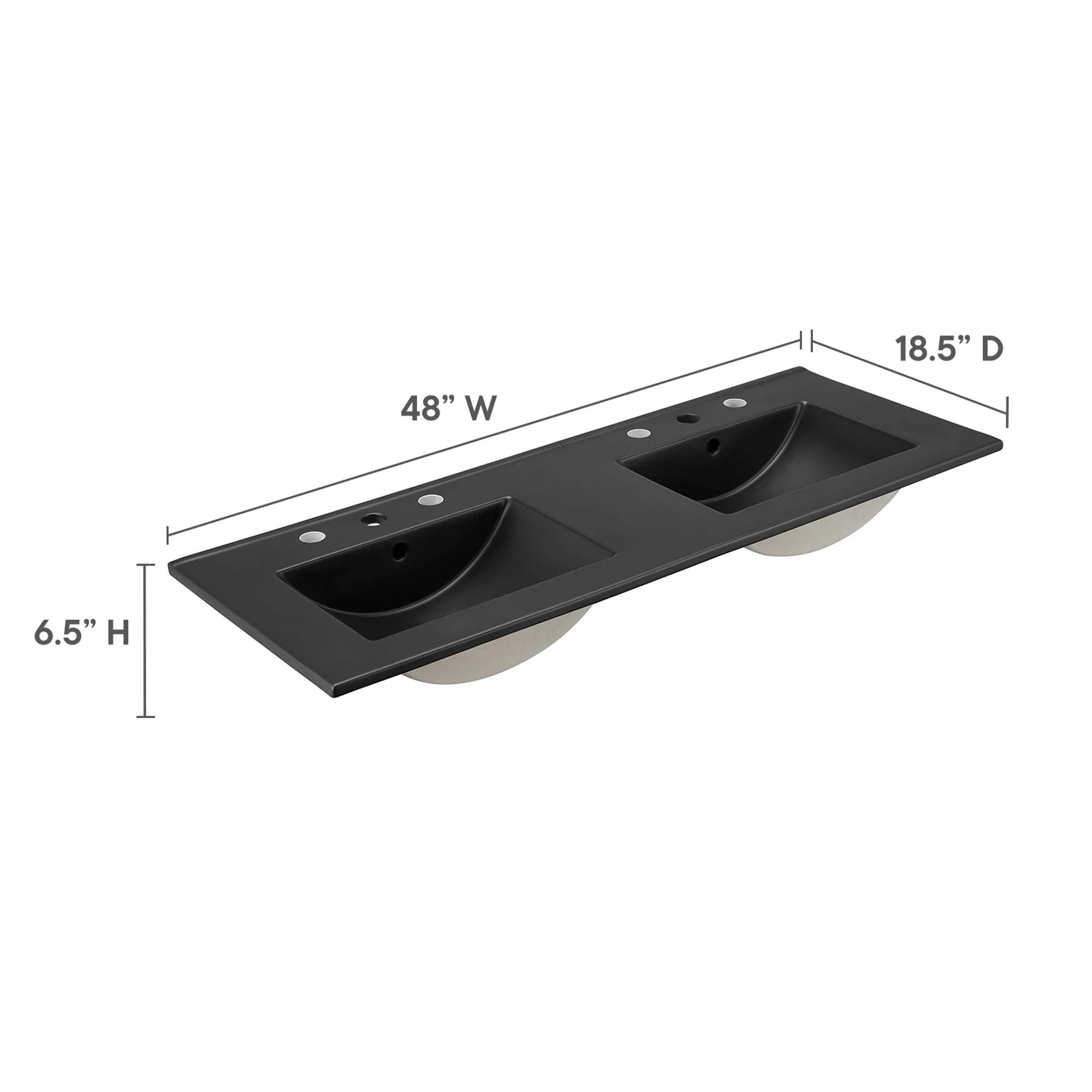 Modway Cayman 48" Double Basin Bathroom Sink - Image 4