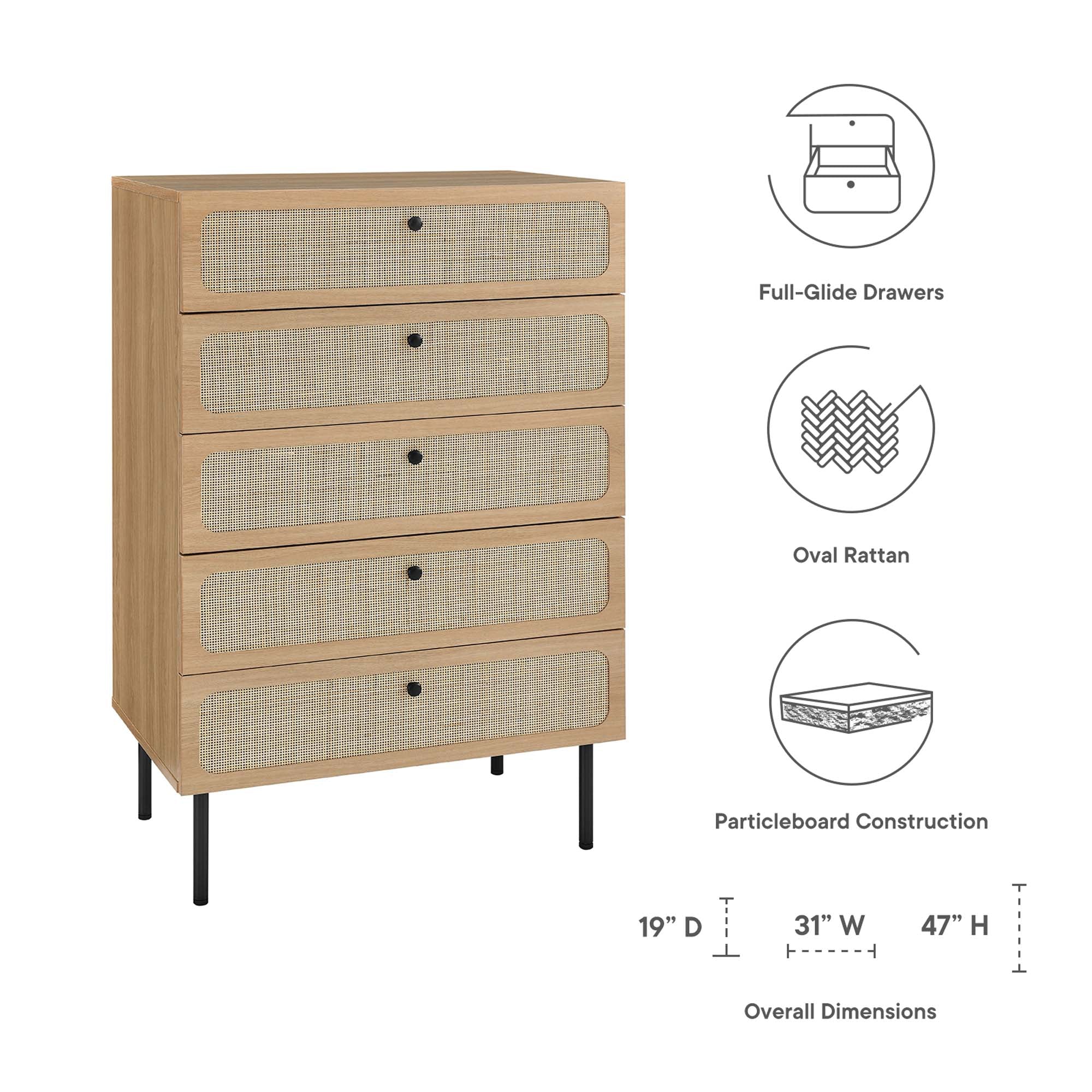 Modway Chaucer 5-Drawer Chest - Image 14