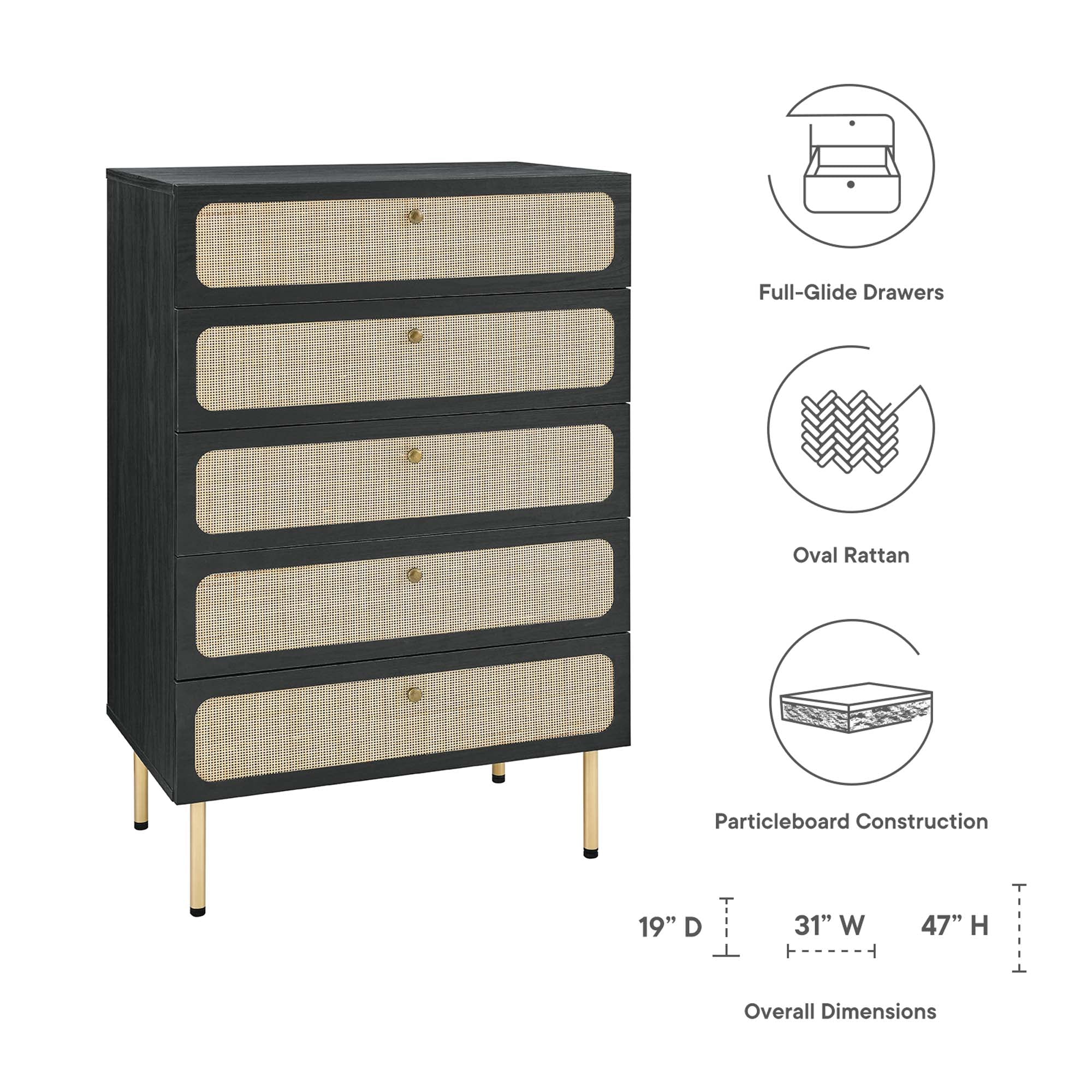 Modway Chaucer 5-Drawer Chest - Image 7