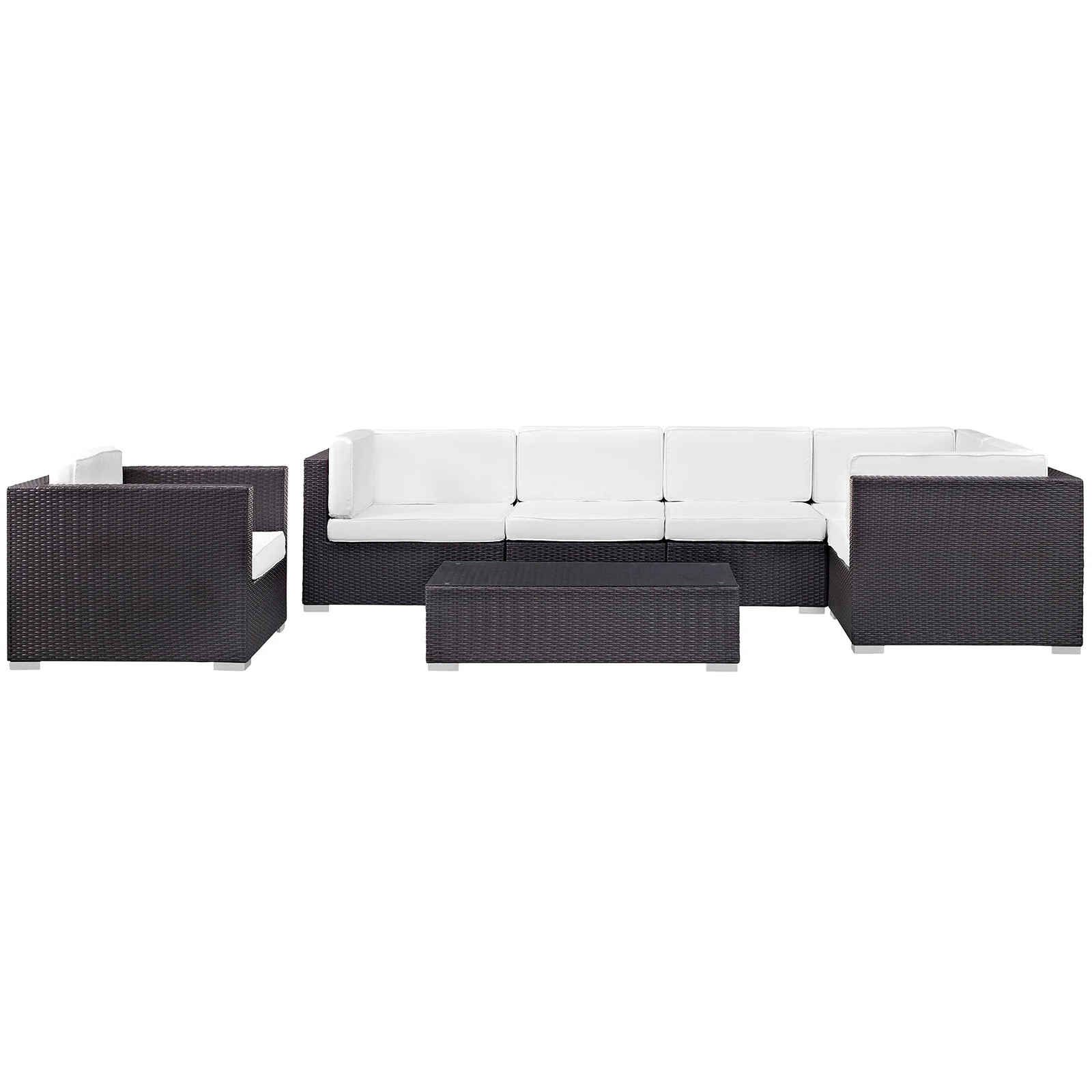 Modway Corona 7 Piece Outdoor Patio Sectional Set - Image 12