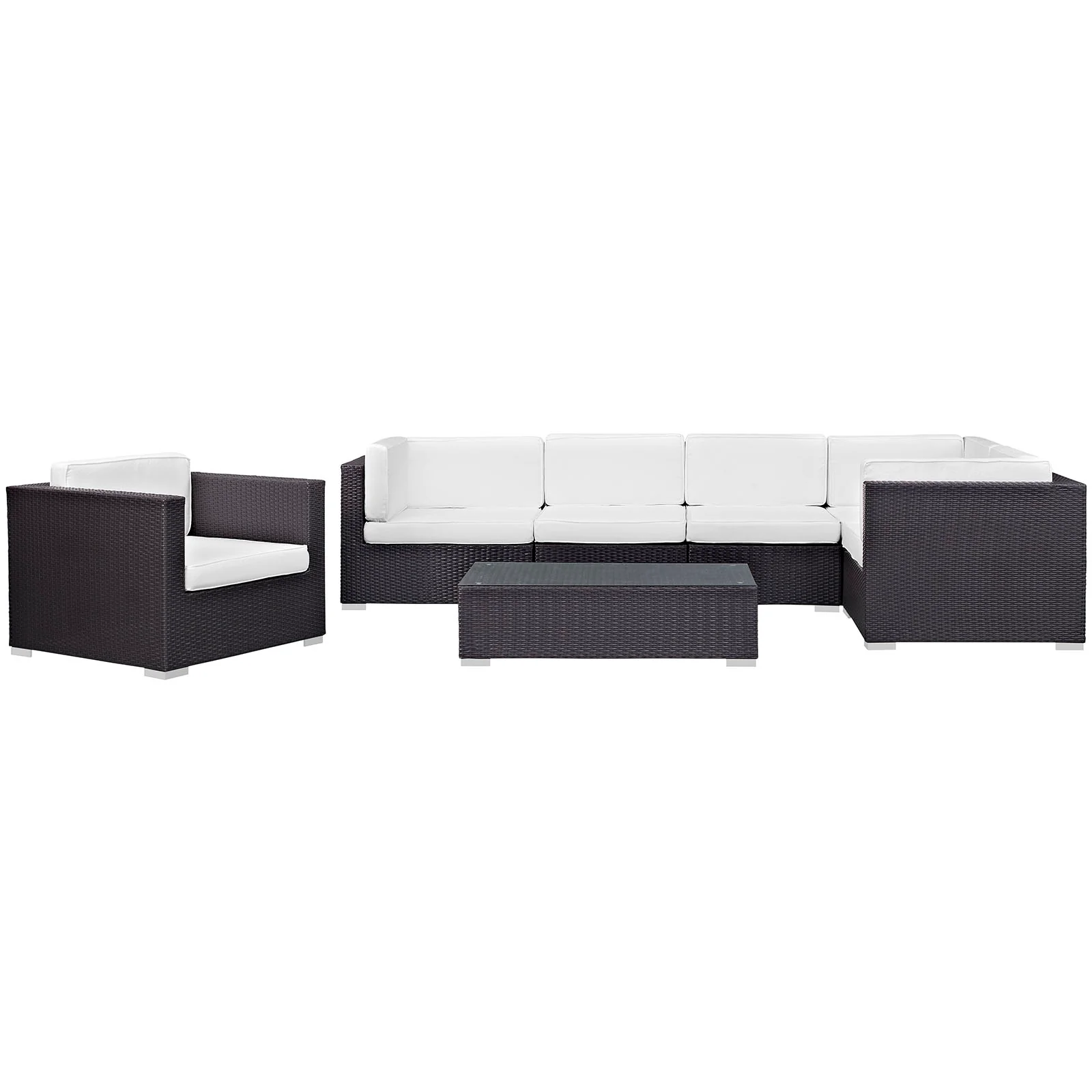 Modway Corona 7 Piece Outdoor Patio Sectional Set - Image 14