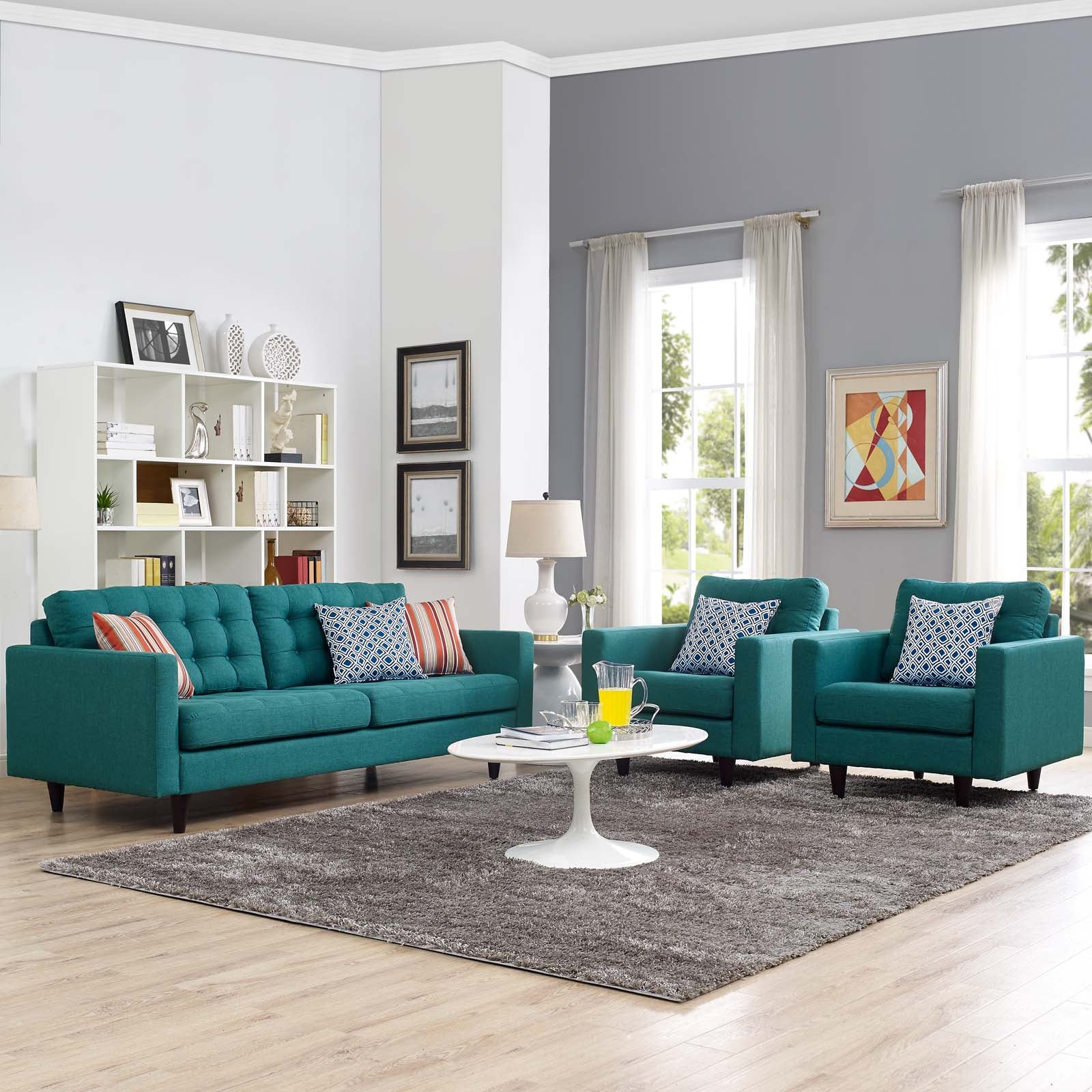 Modway Empress Sofa and Armchairs Set of 3 - Image 7