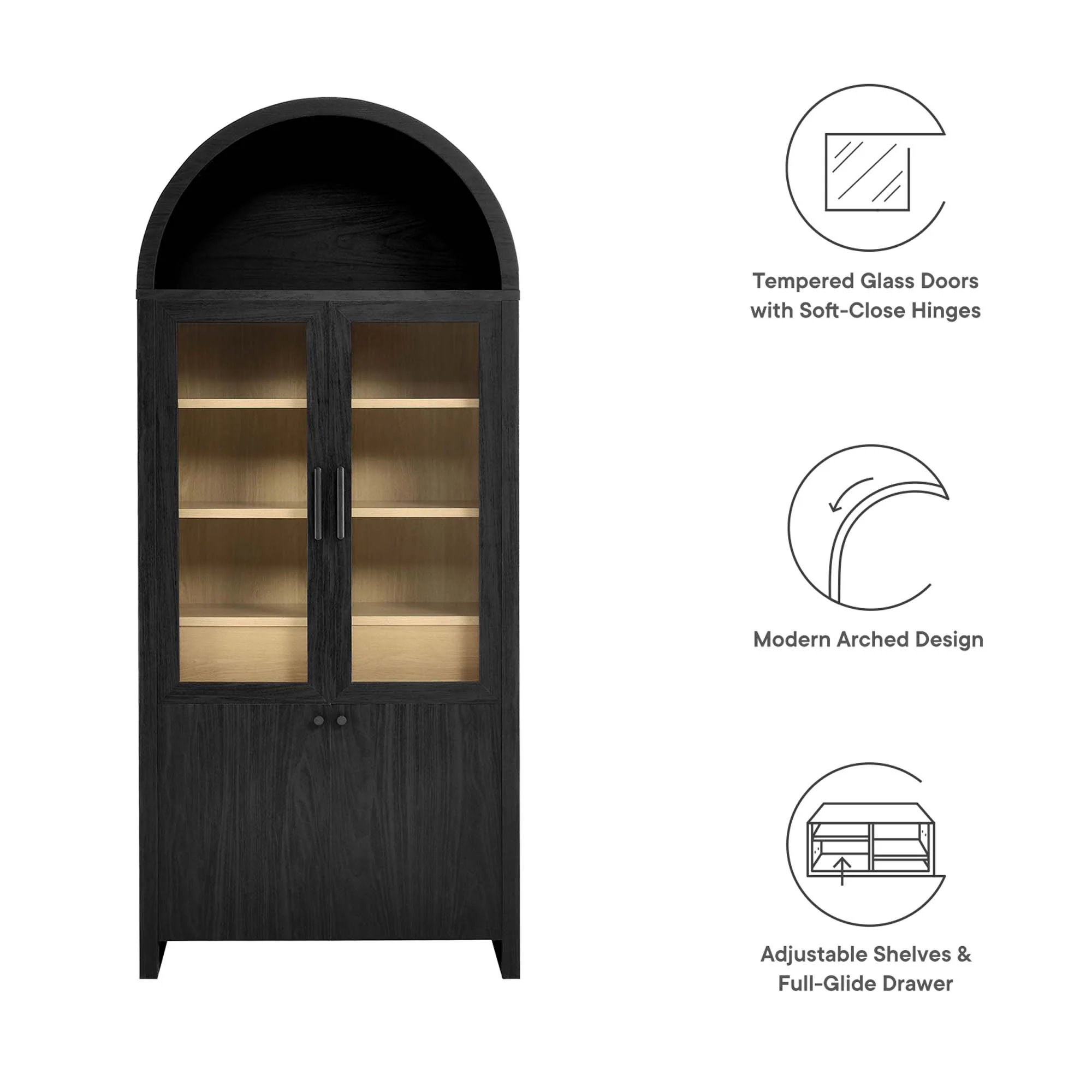 Modway Evie Arched Tall Display Cabinet - Image 8