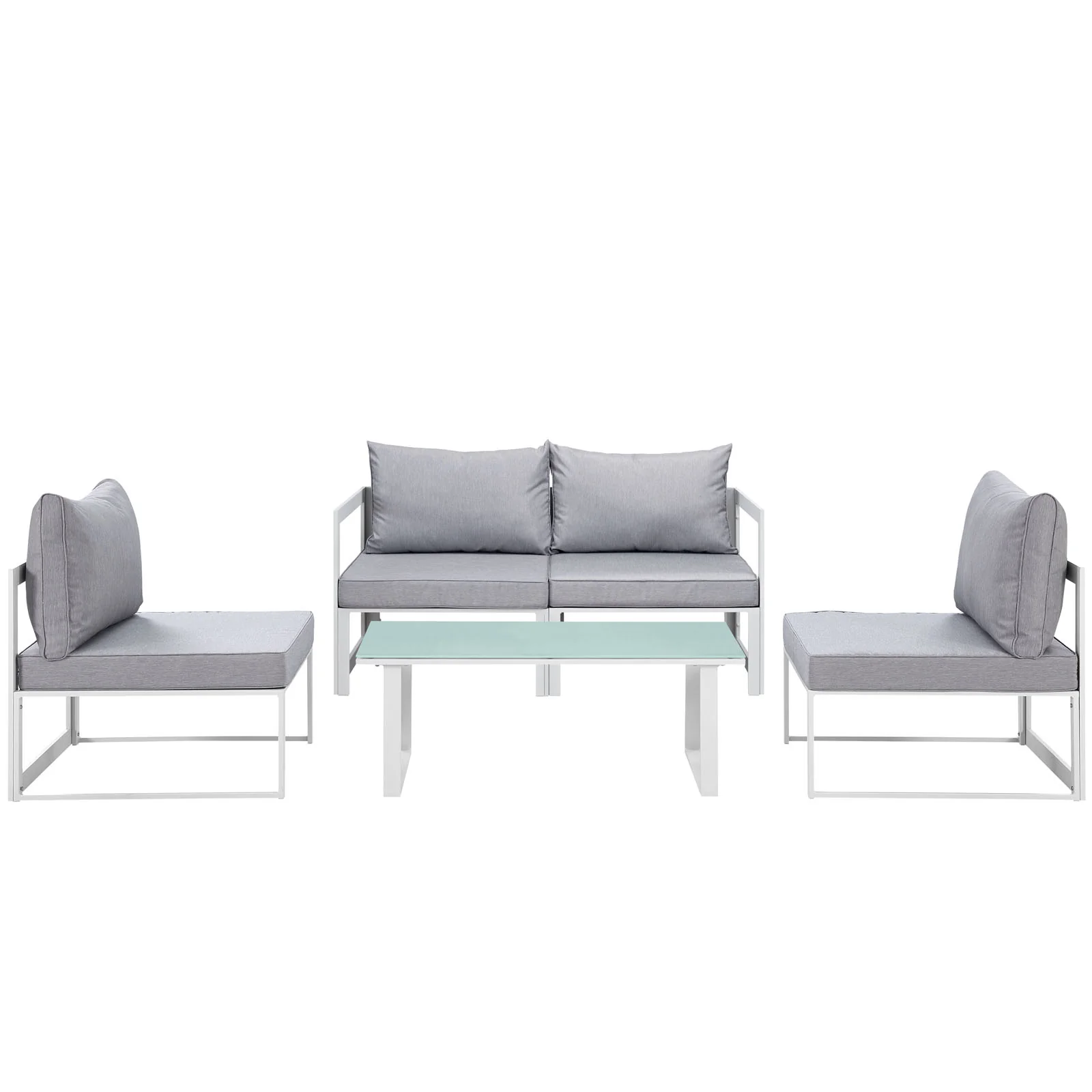 Modway Fortuna 5 Piece Outdoor Patio Sectional Sofa Set - Image 2