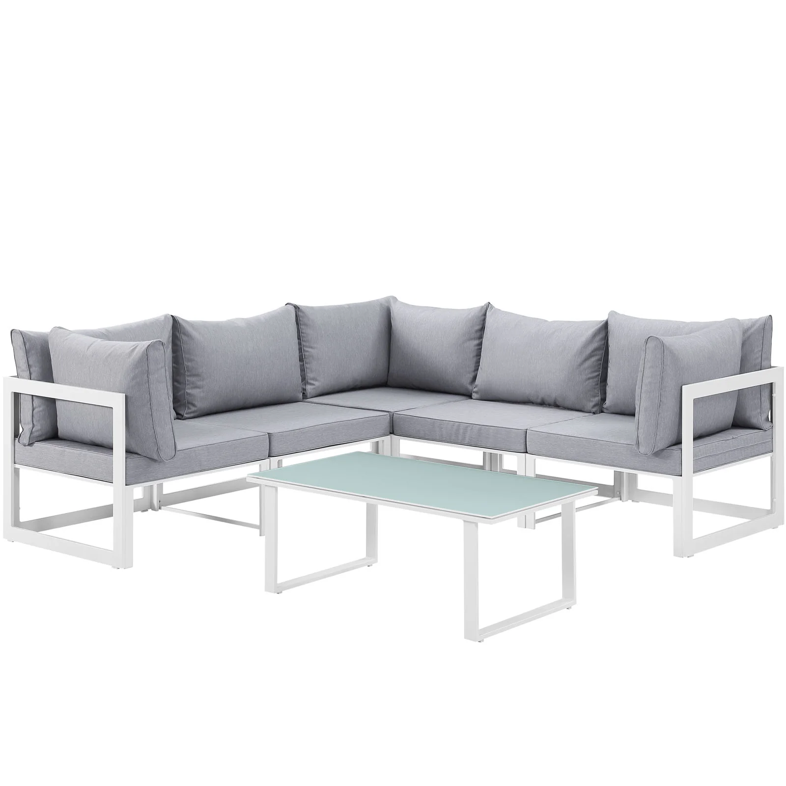 Modway Fortuna 6 Piece Outdoor Patio Sectional Sofa Set - Image 2