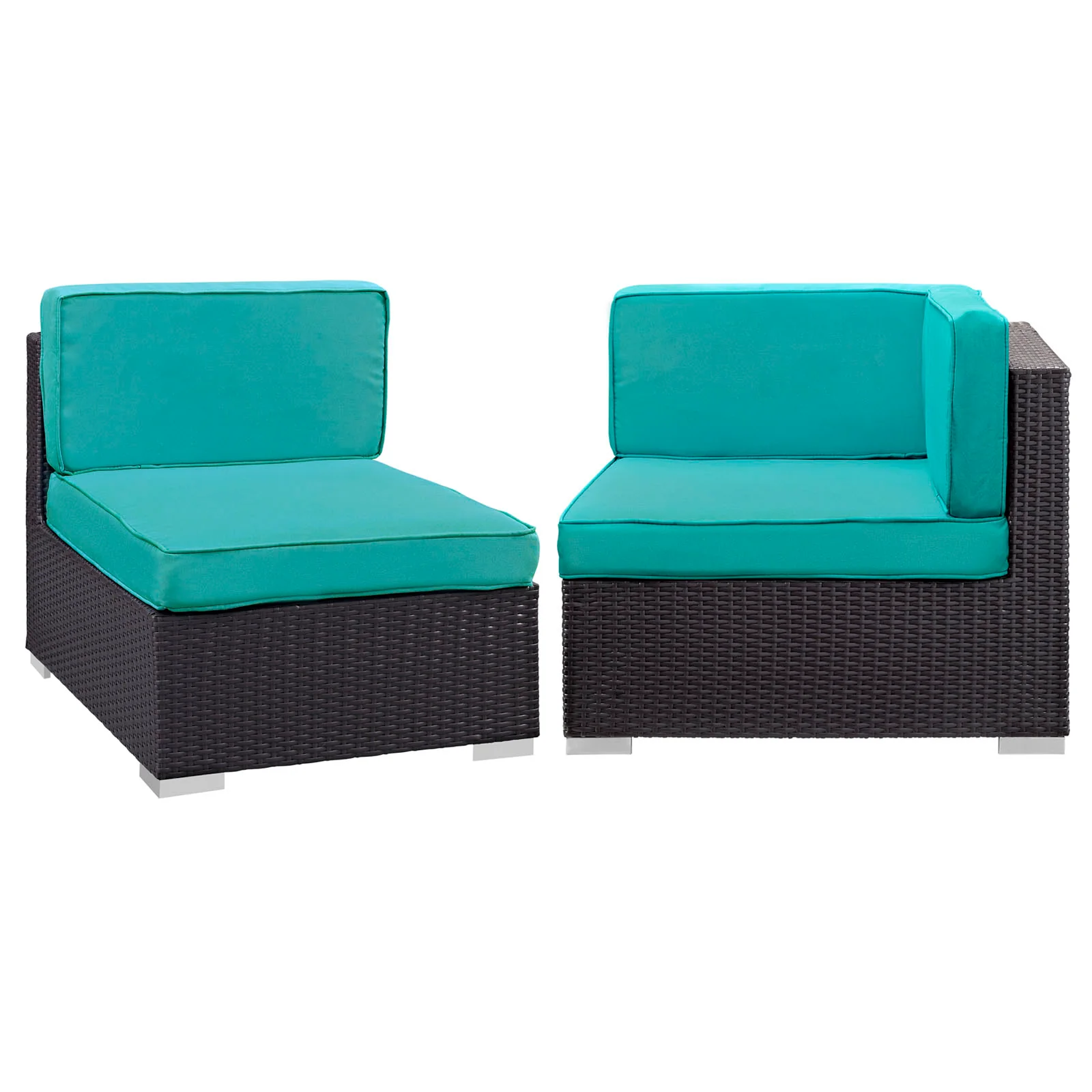 Modway Gather Corner and Middle Outdoor Patio Sectional Set - Image 9