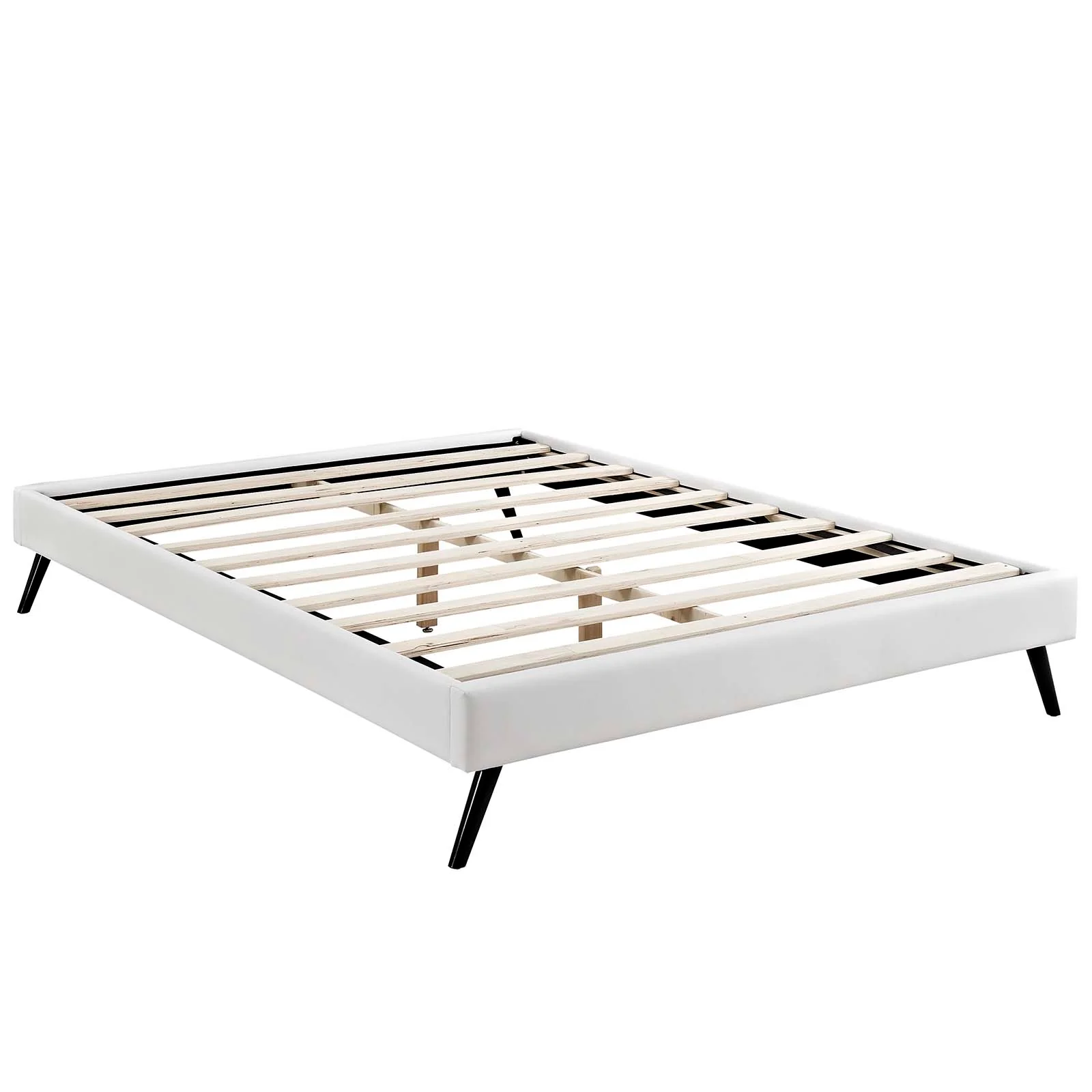 Modway Helen Vinyl Full Bed Frame with Round Splayed Legs - Image 3