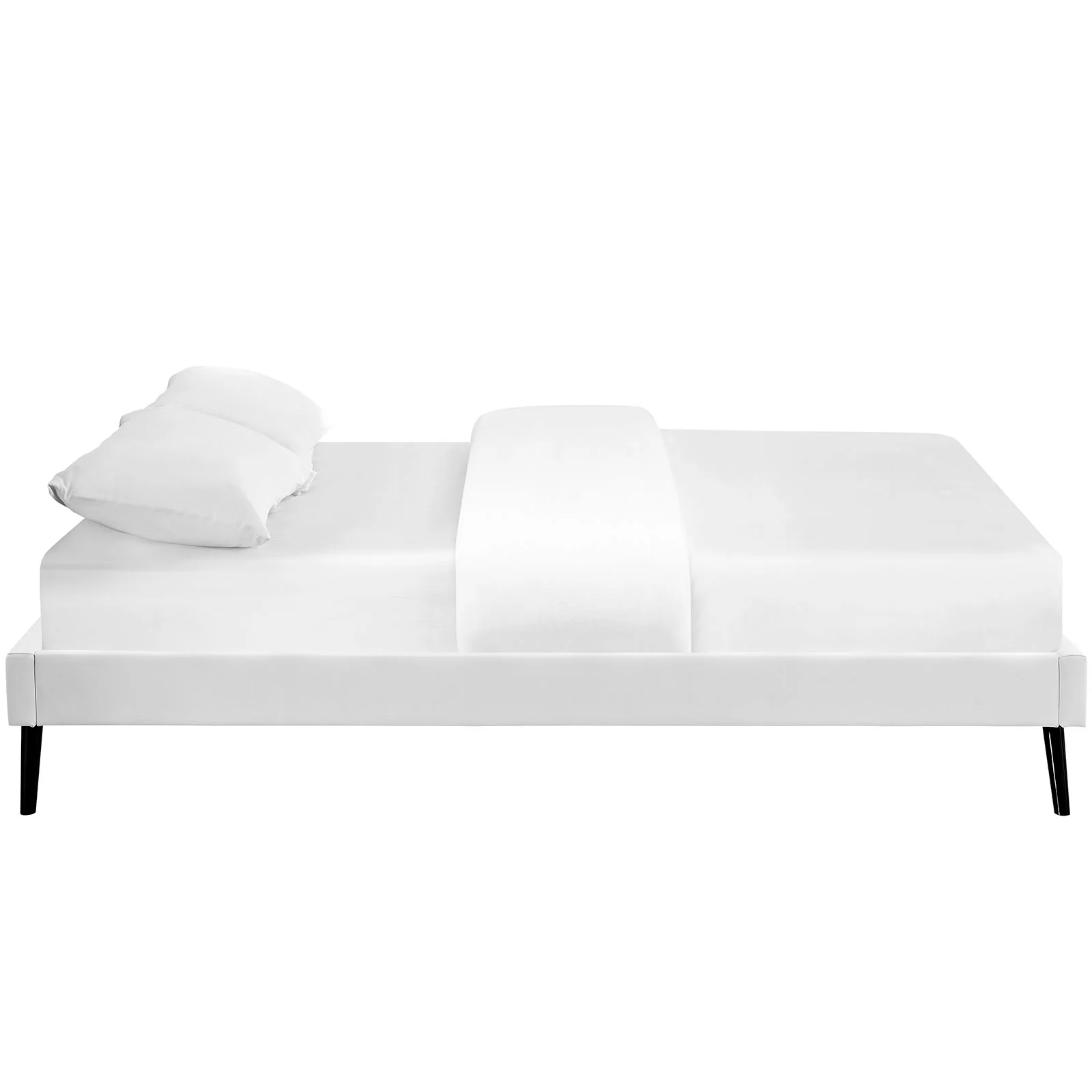 Modway Helen Vinyl Full Bed Frame with Round Splayed Legs - Image 4