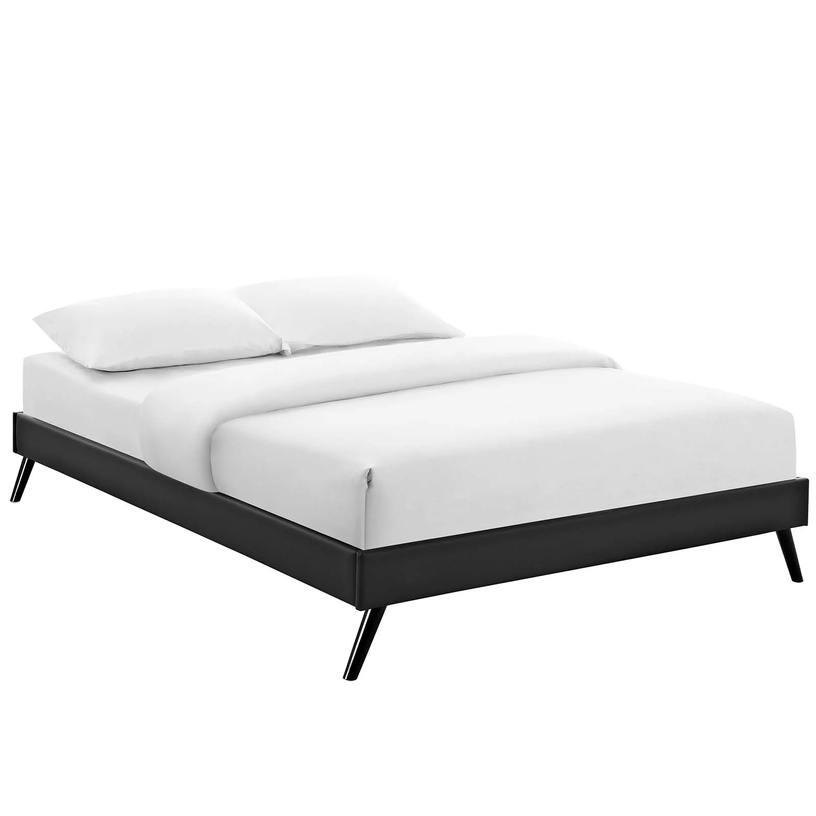 Modway Helen Vinyl Queen Bed Frame with Round Splayed Legs - Image 2