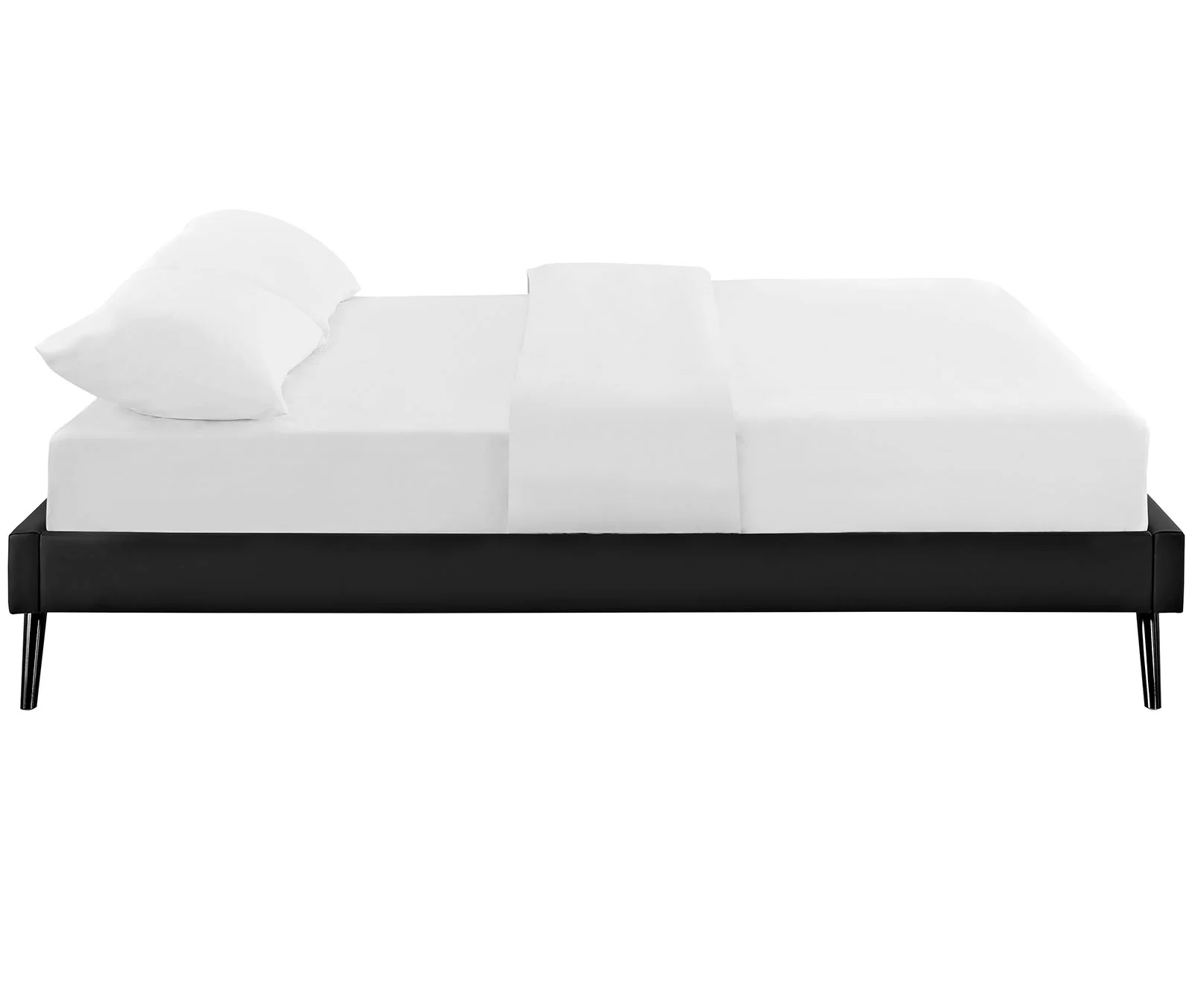 Modway Helen Vinyl Queen Bed Frame with Round Splayed Legs - Image 4
