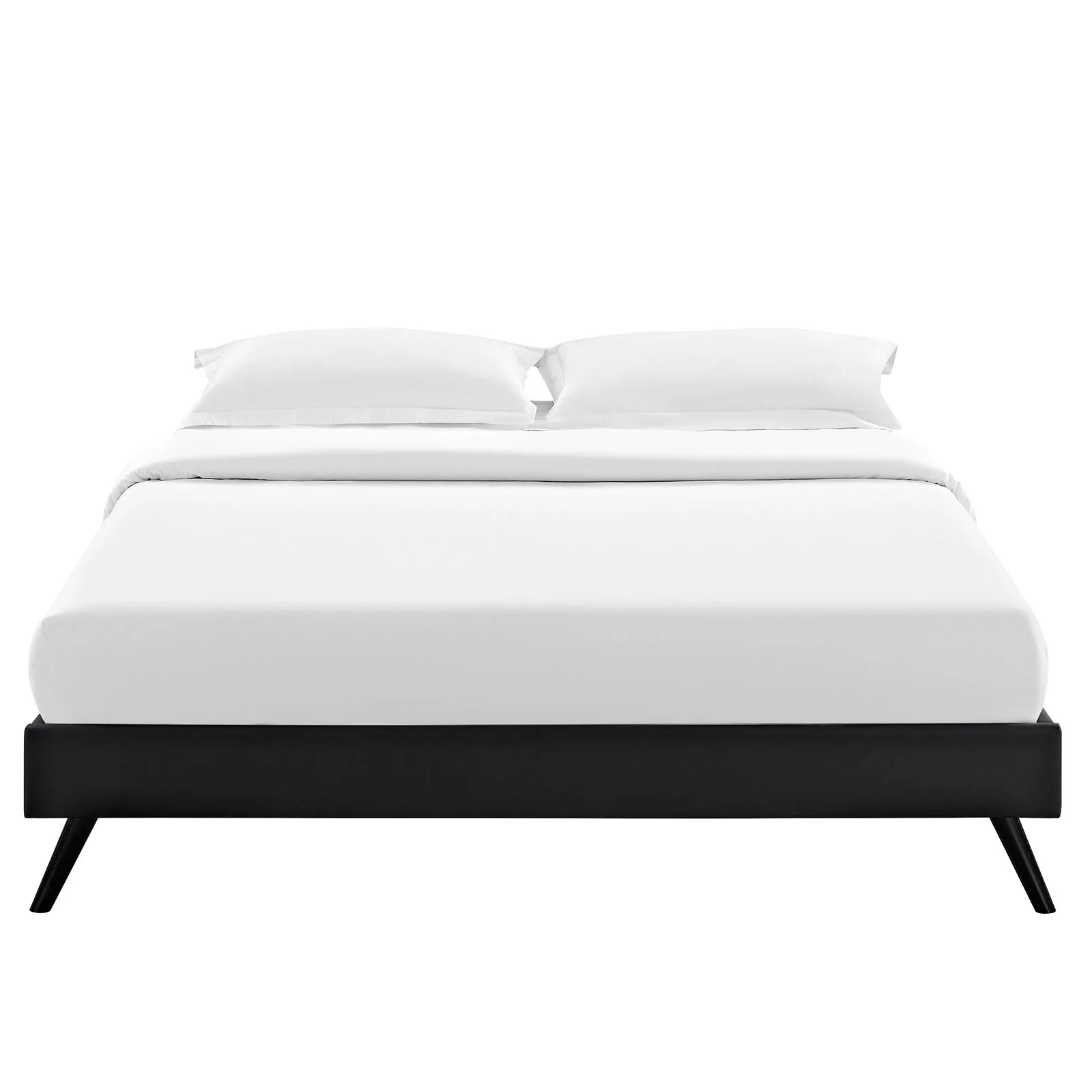 Modway Helen Vinyl Queen Bed Frame with Round Splayed Legs - Image 5