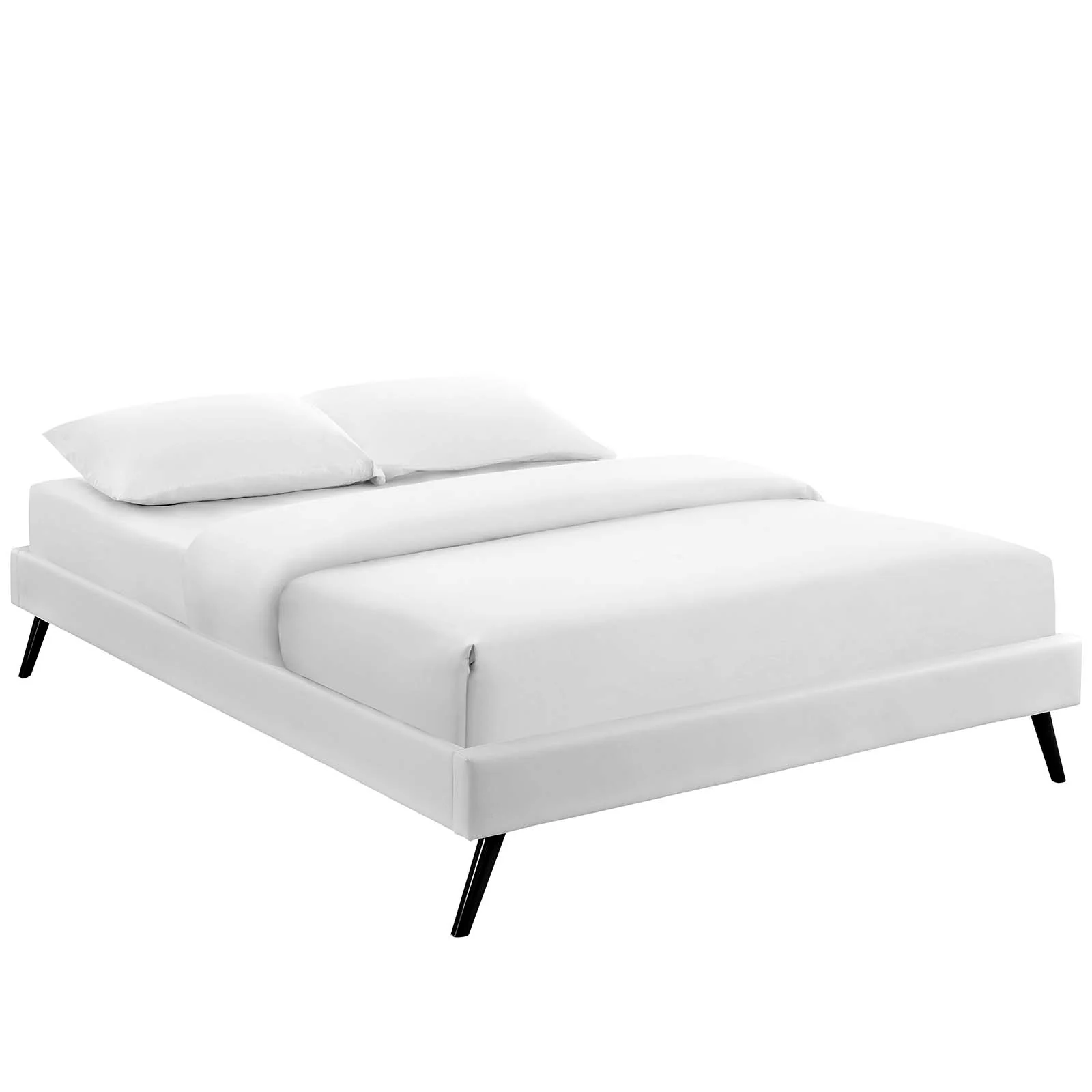 Modway Helen Vinyl Queen Bed Frame with Round Splayed Legs - Image 6